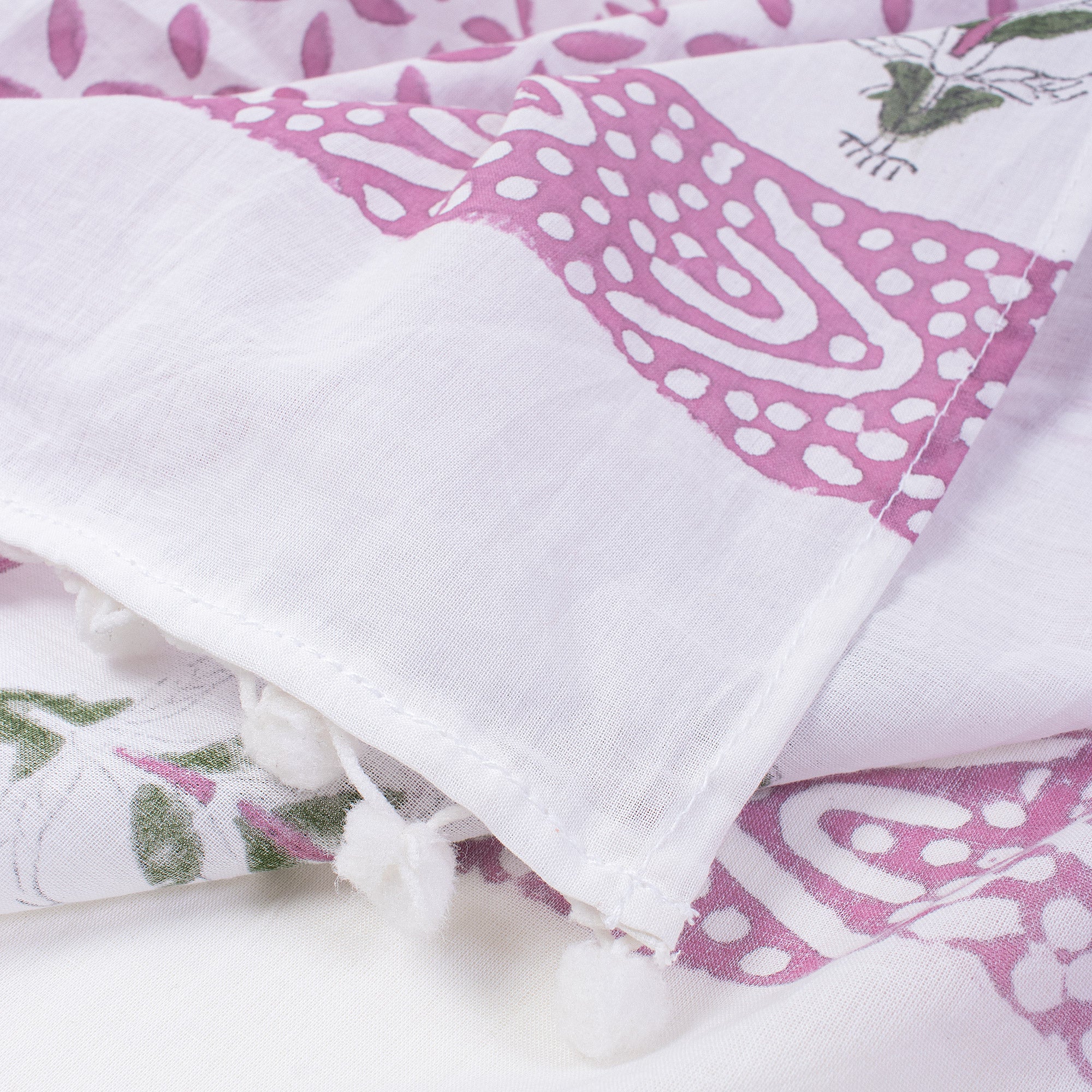 Geometrical Block Printed Cotton Sarong For Women