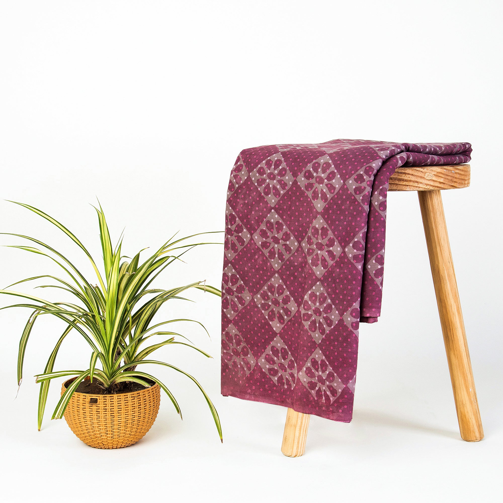 Geometrical Dabu Hand Block Print Fabric