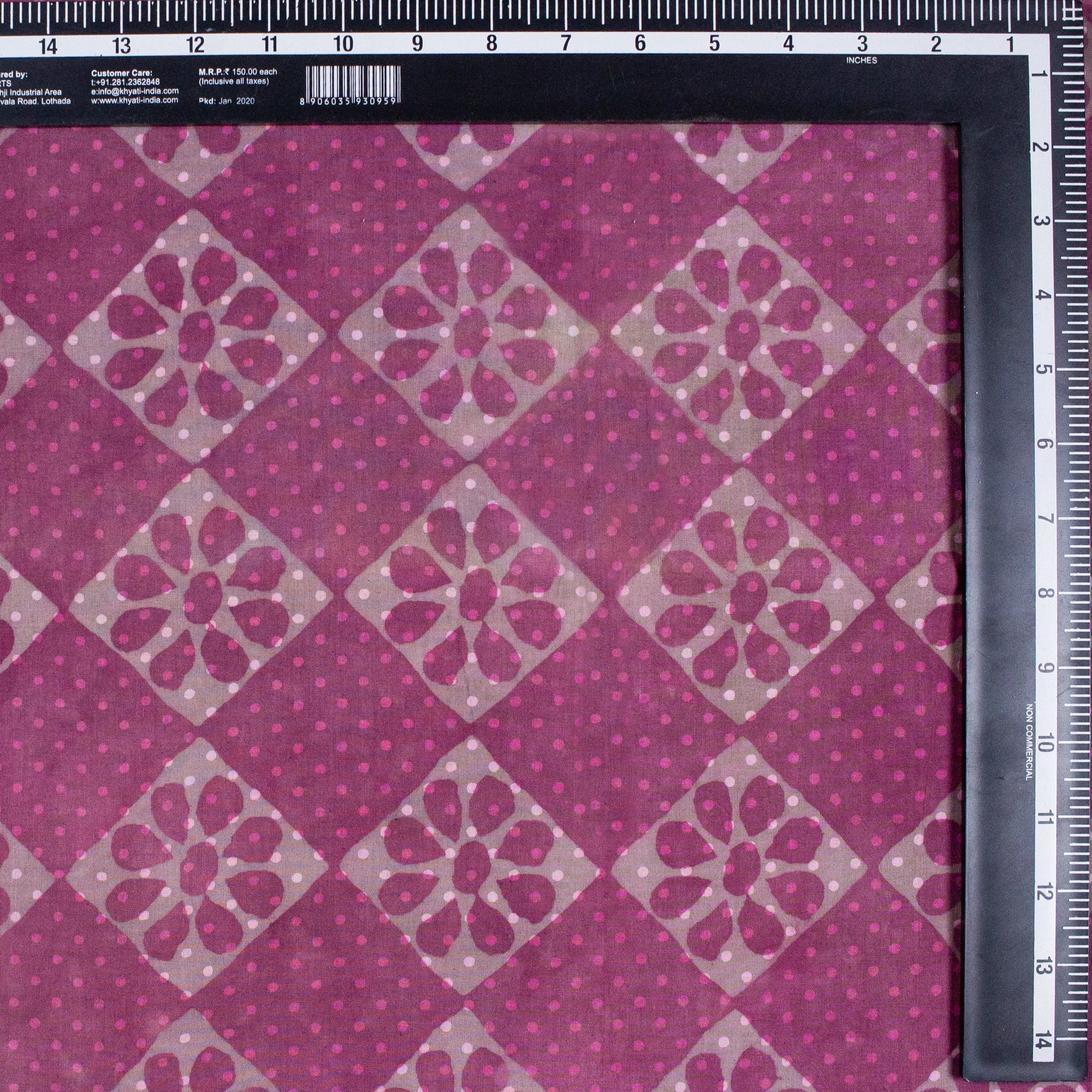 Geometrical Dabu Hand Block Print Fabric