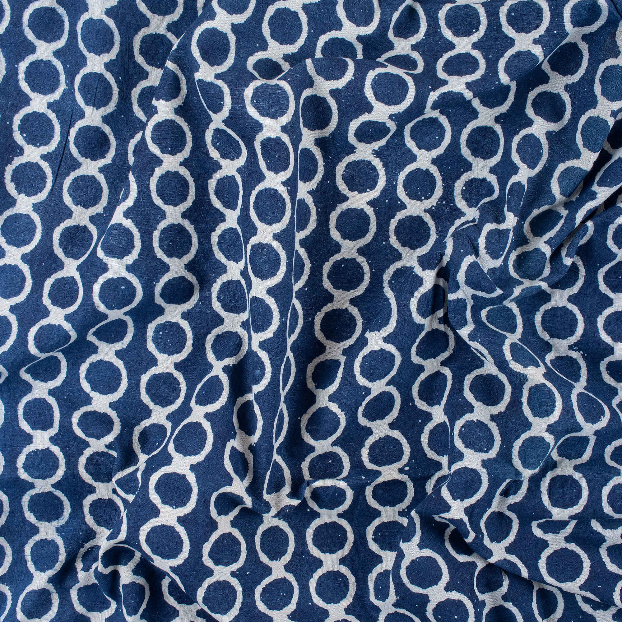 Geometrical Printed Indigo Fabric By The Yard