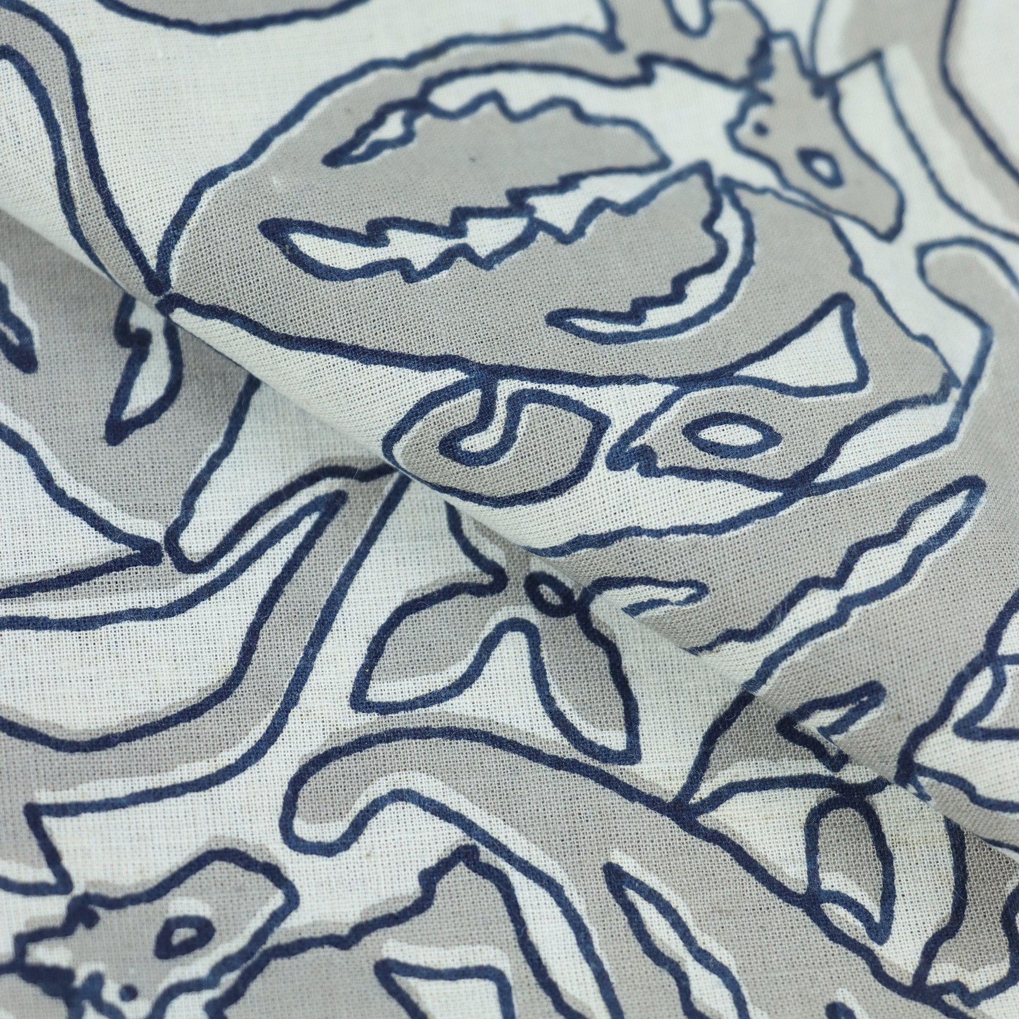 Gray Kashish Hand Block Print Fabric