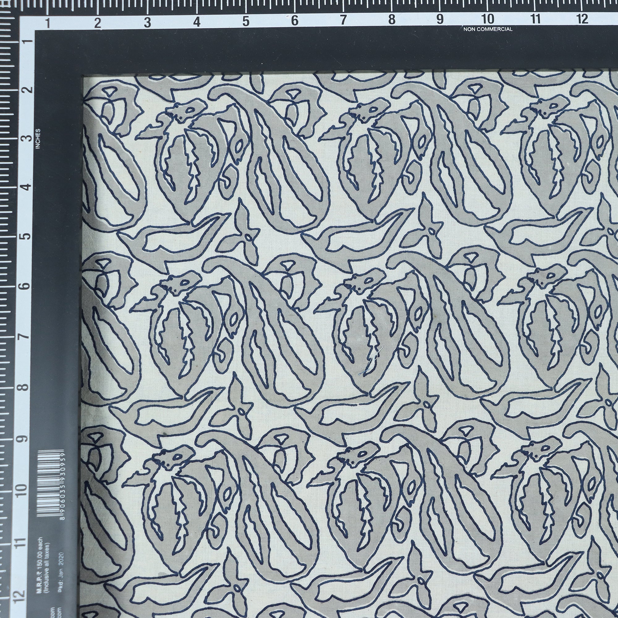 Gray Kashish Hand Block Print Fabric