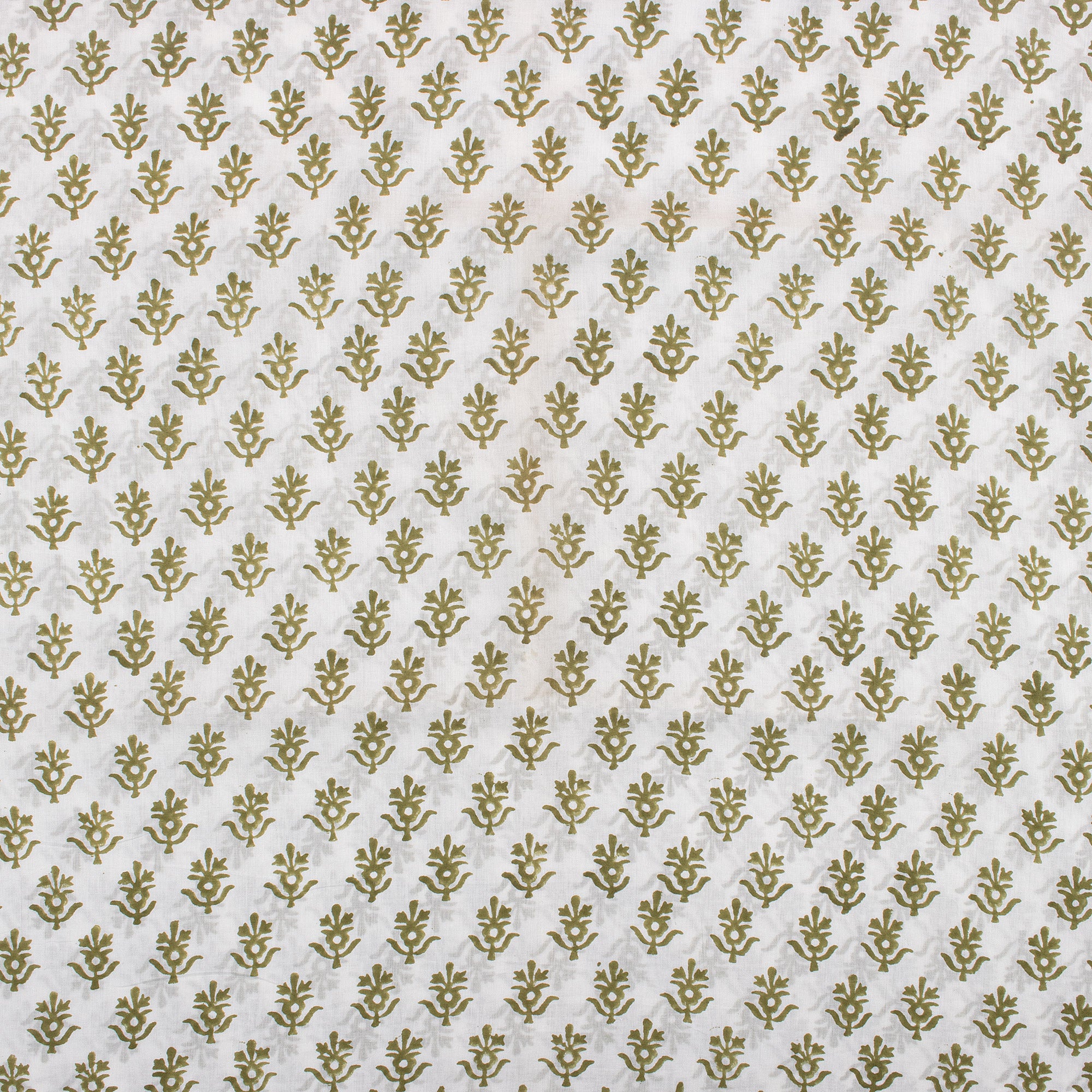 Green Booti Block Print Fabric