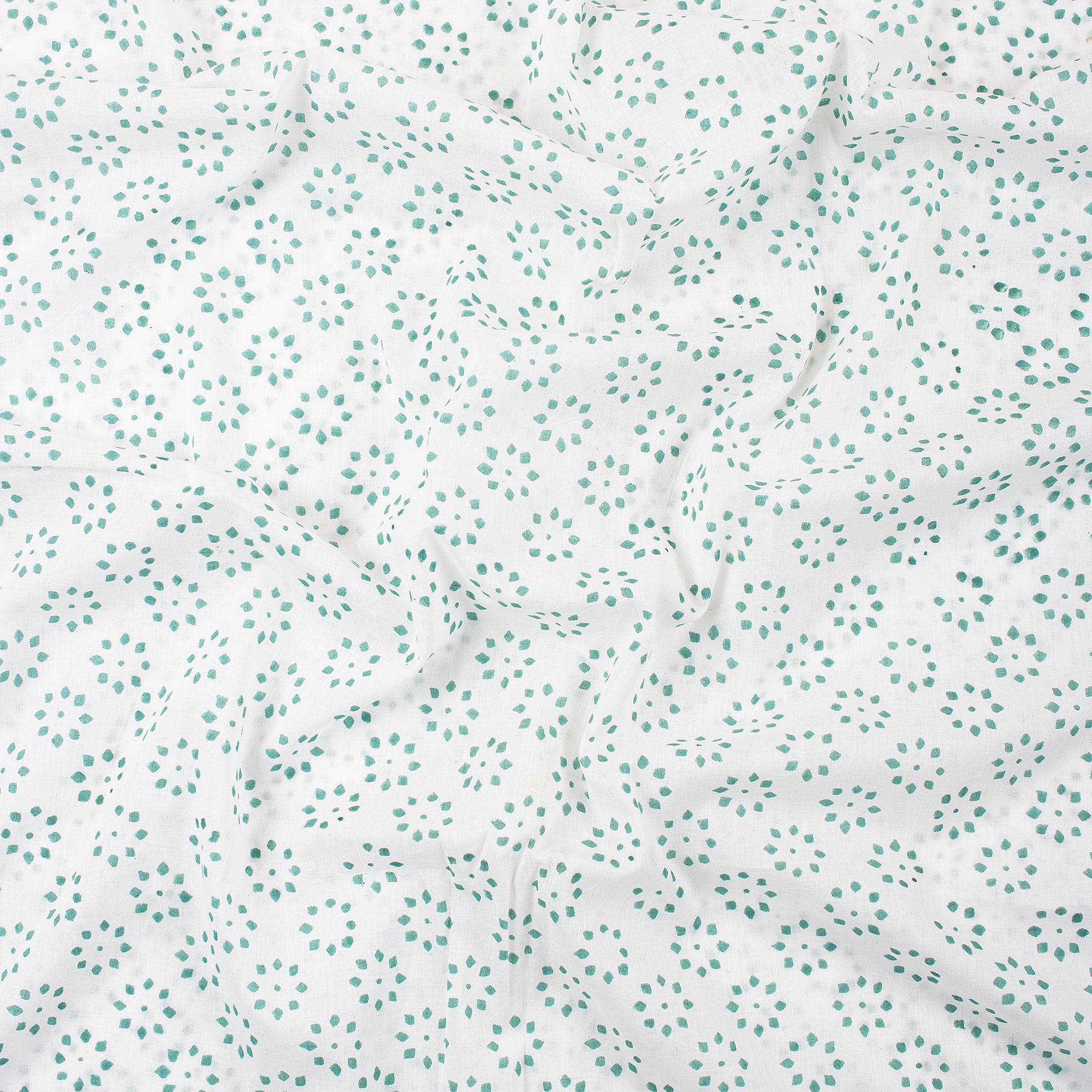 Green Booty Hand Block Print Fabric By The Yard