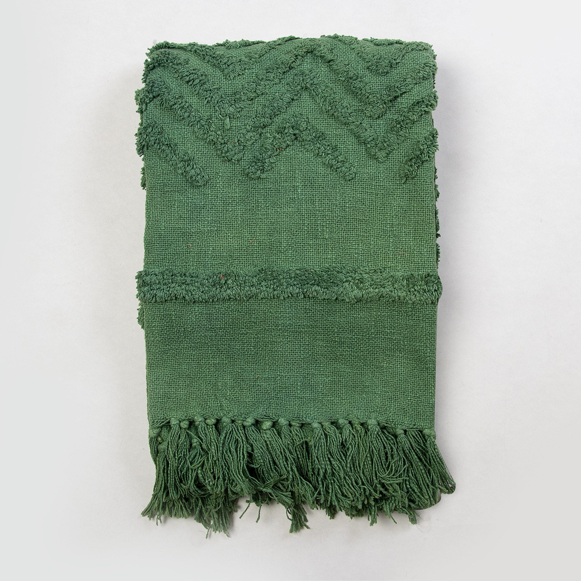 Green Dyed Sofa Cotton Solid Throws
