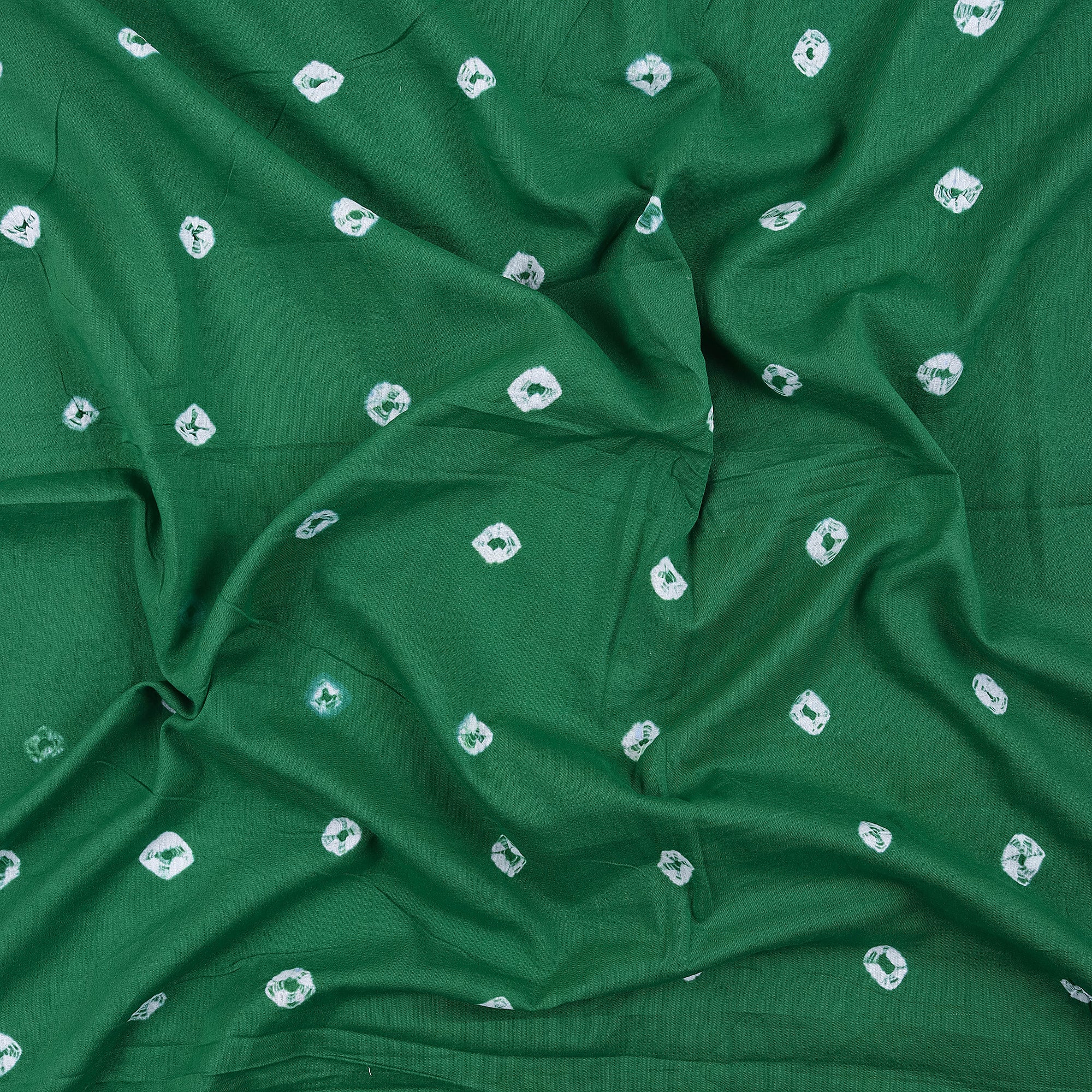 Green Organic Cotton Shibori Tie Dye Fabric