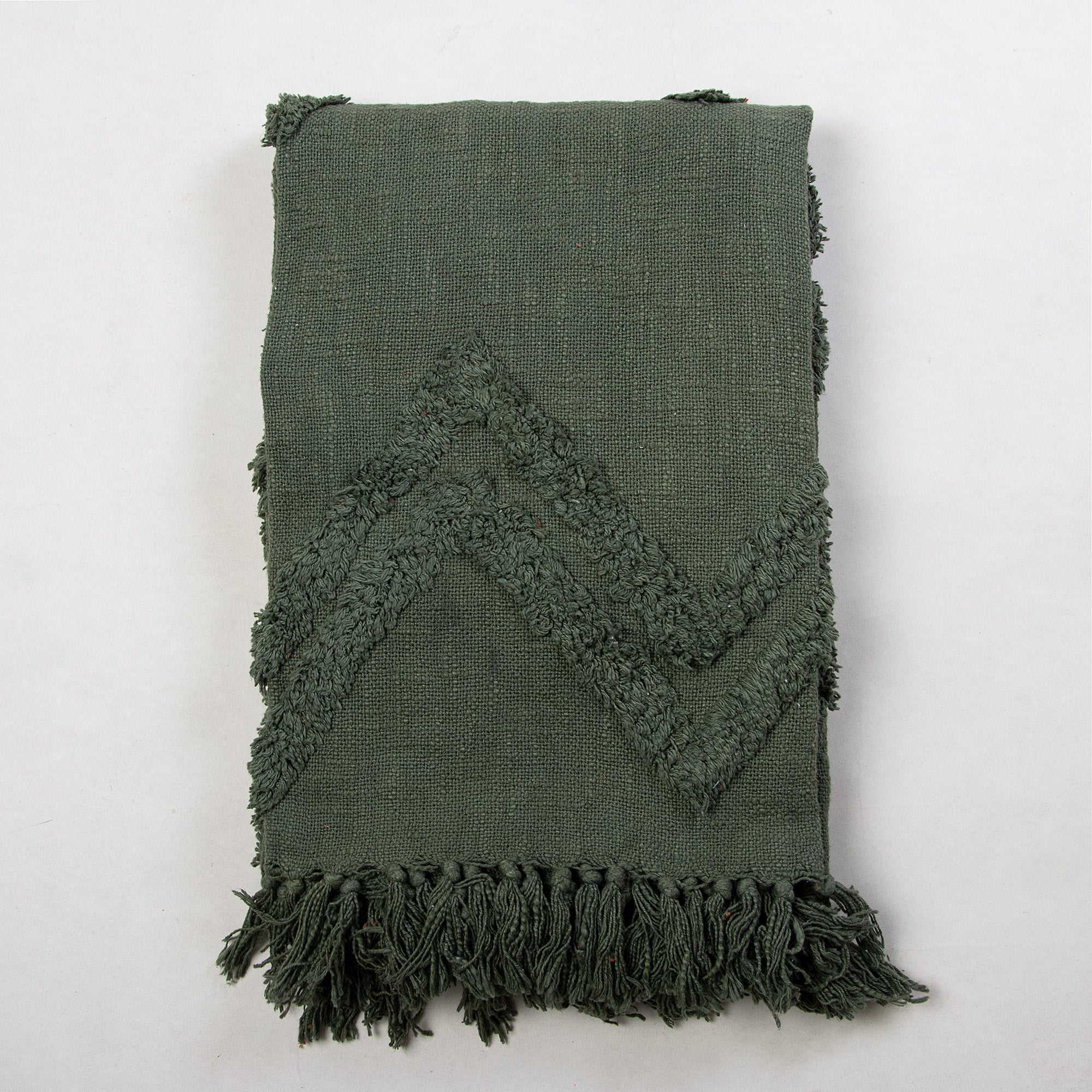 Green Organic Cotton Solid Throws For Couch