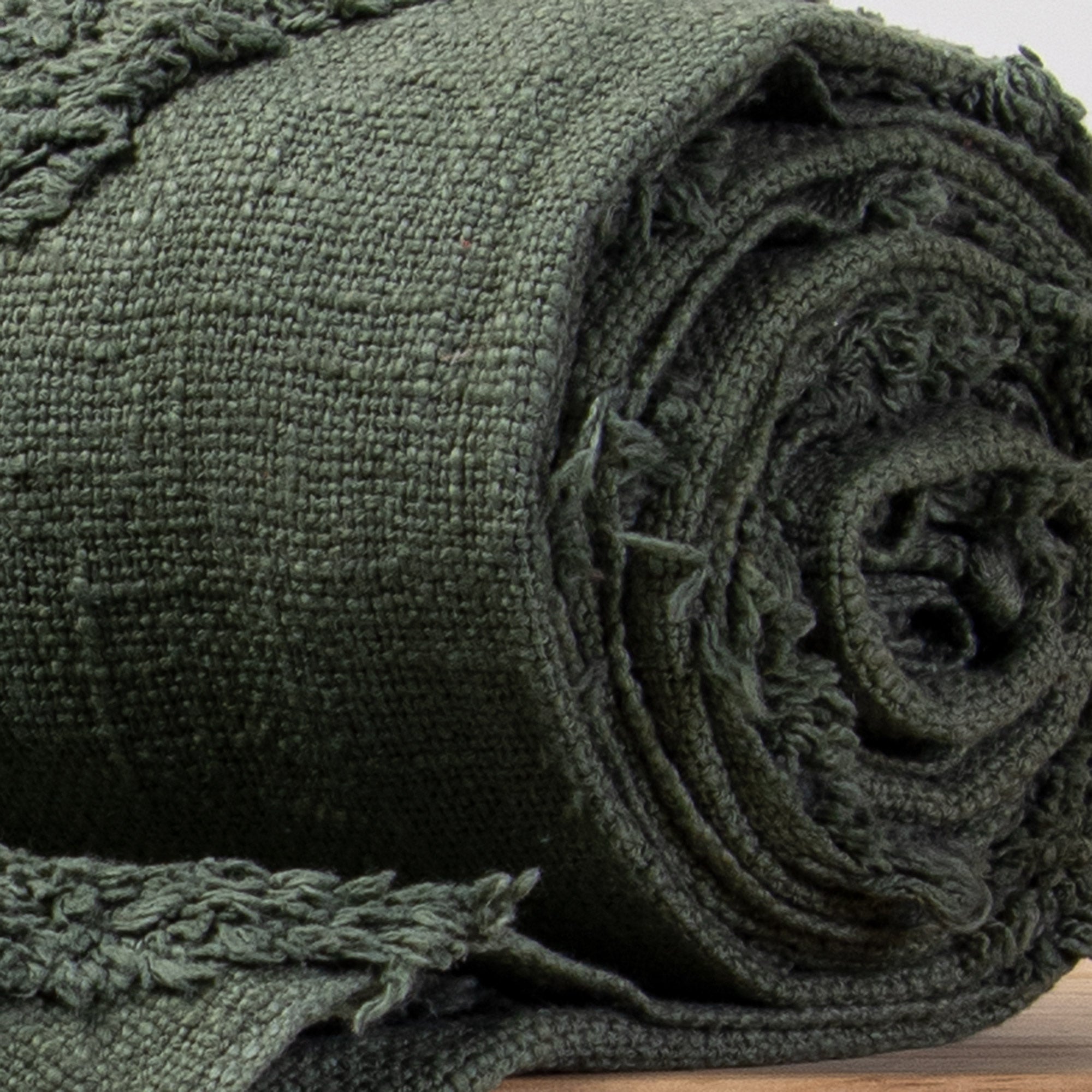 Green Organic Cotton Solid Throws For Couch