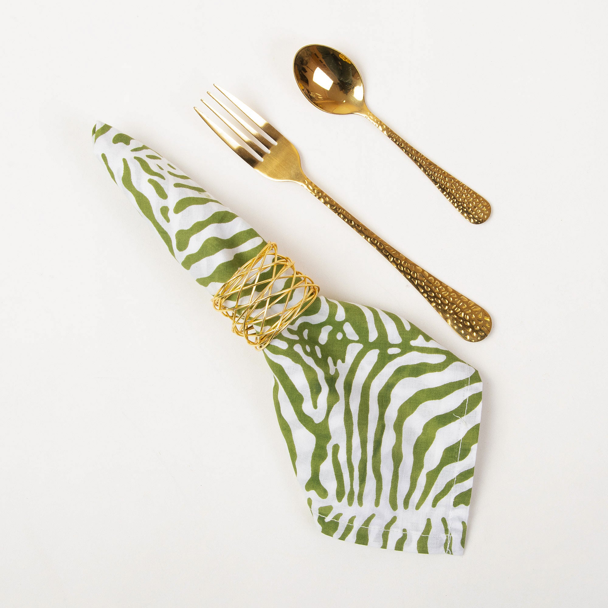 Green Pure Cotton Reusable Dinner Napkin Cloth