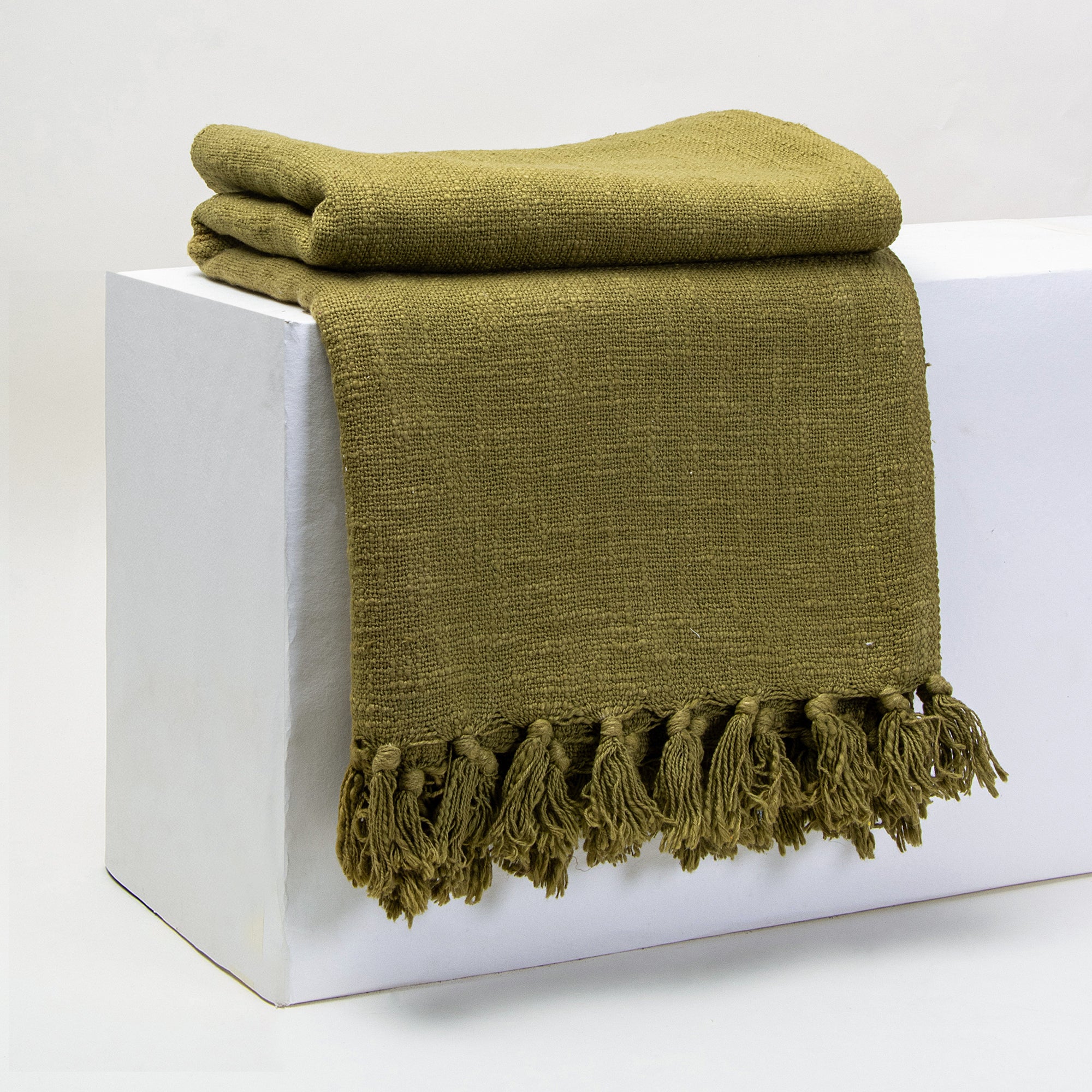 Green Soft Cotton Indian Throw Blanket for Bed