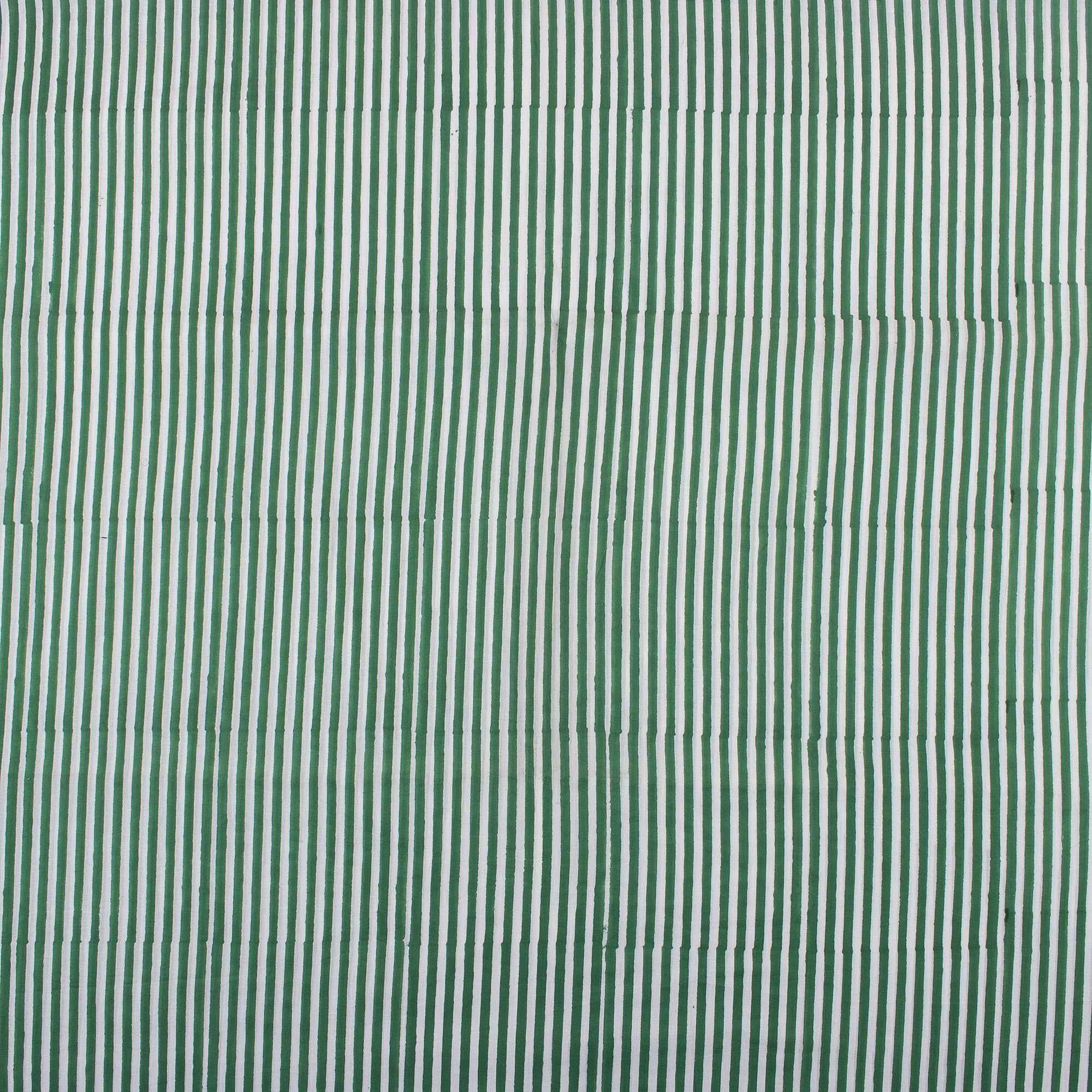 Green Striped Hand Block Print Cotton Cloth Fabric
