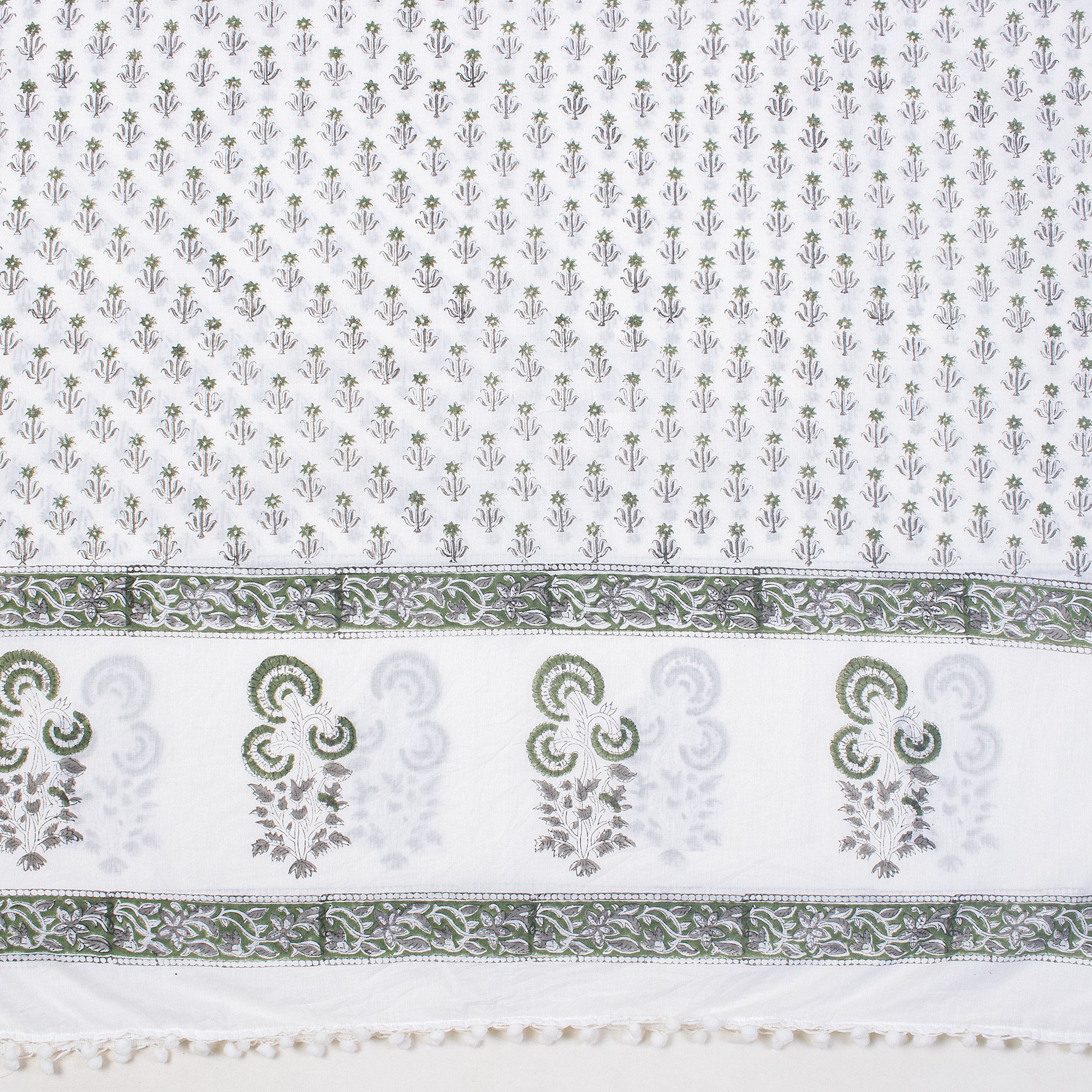 Grey Booti Cotton Hand Block Print Sarong Wrap For Women