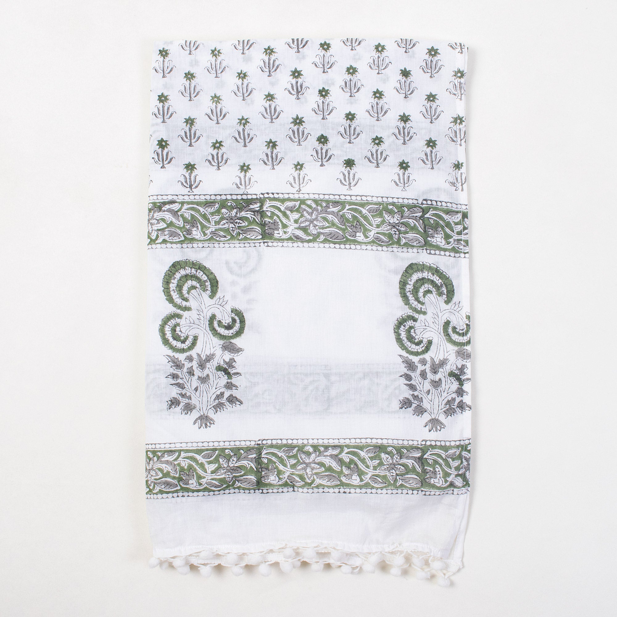 Grey Booti Cotton Hand Block Print Sarong Wrap For Women