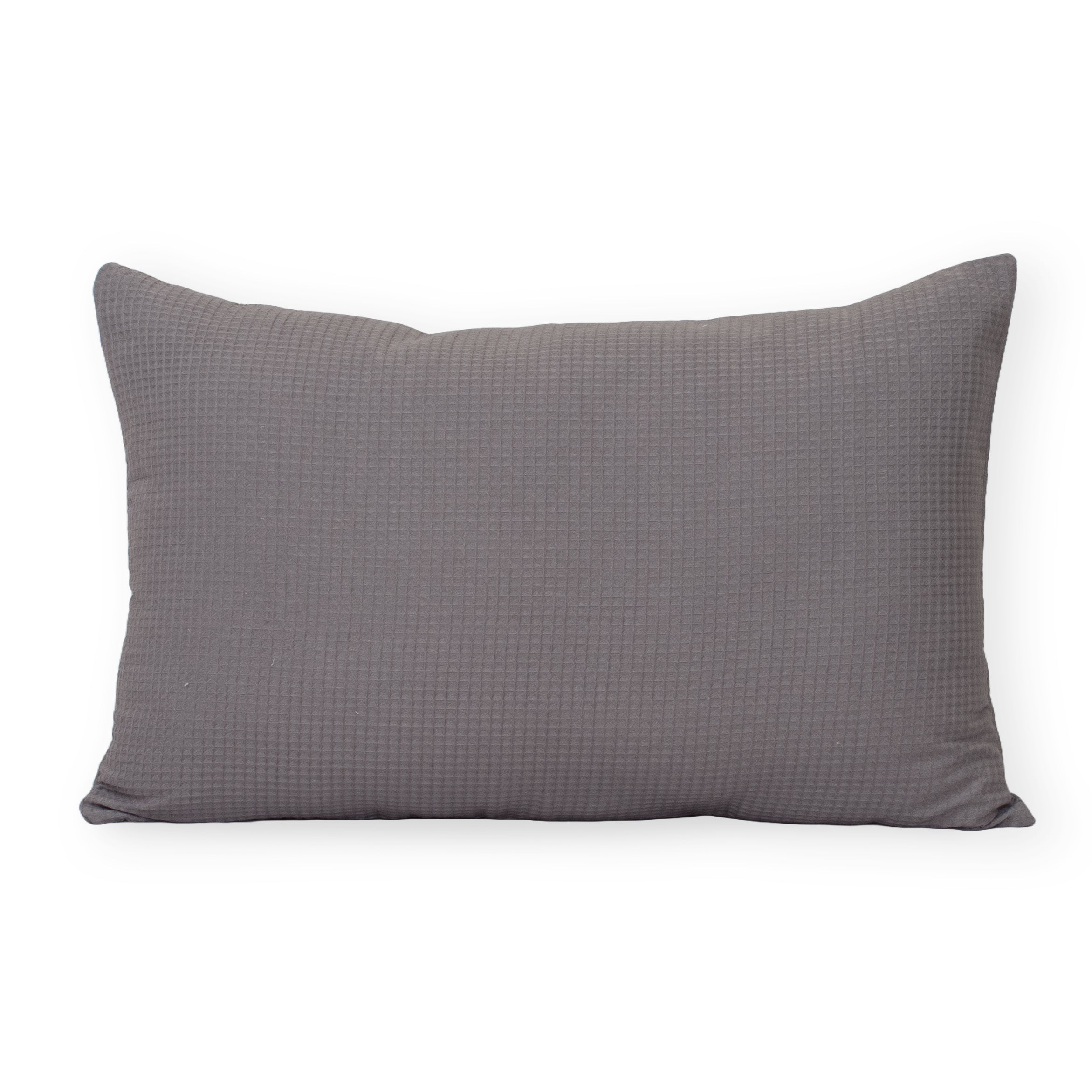 Grey Organic Cotton Waffle Pillowcase