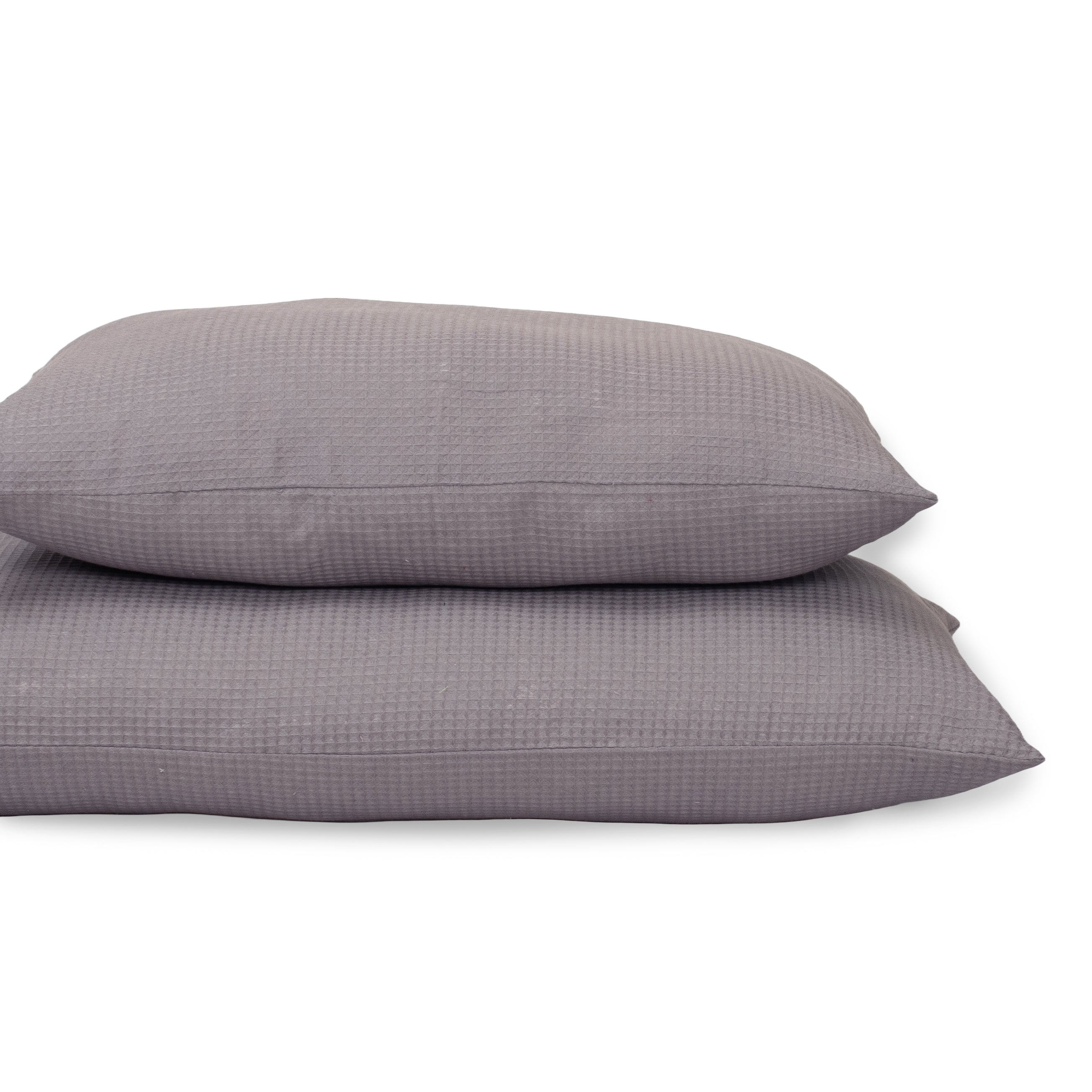 Grey Organic Cotton Waffle Pillowcase