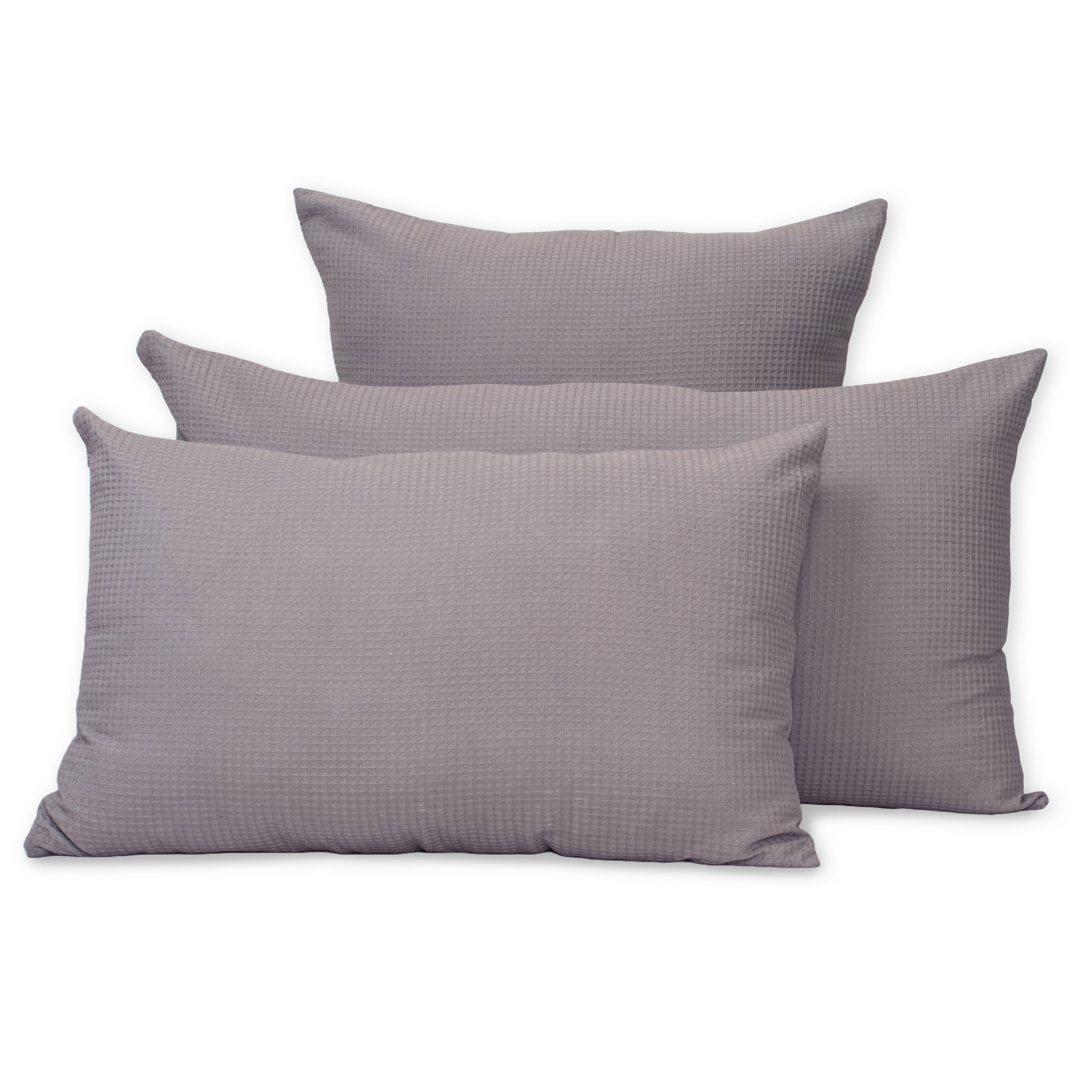 Grey Organic Cotton Waffle Pillowcase