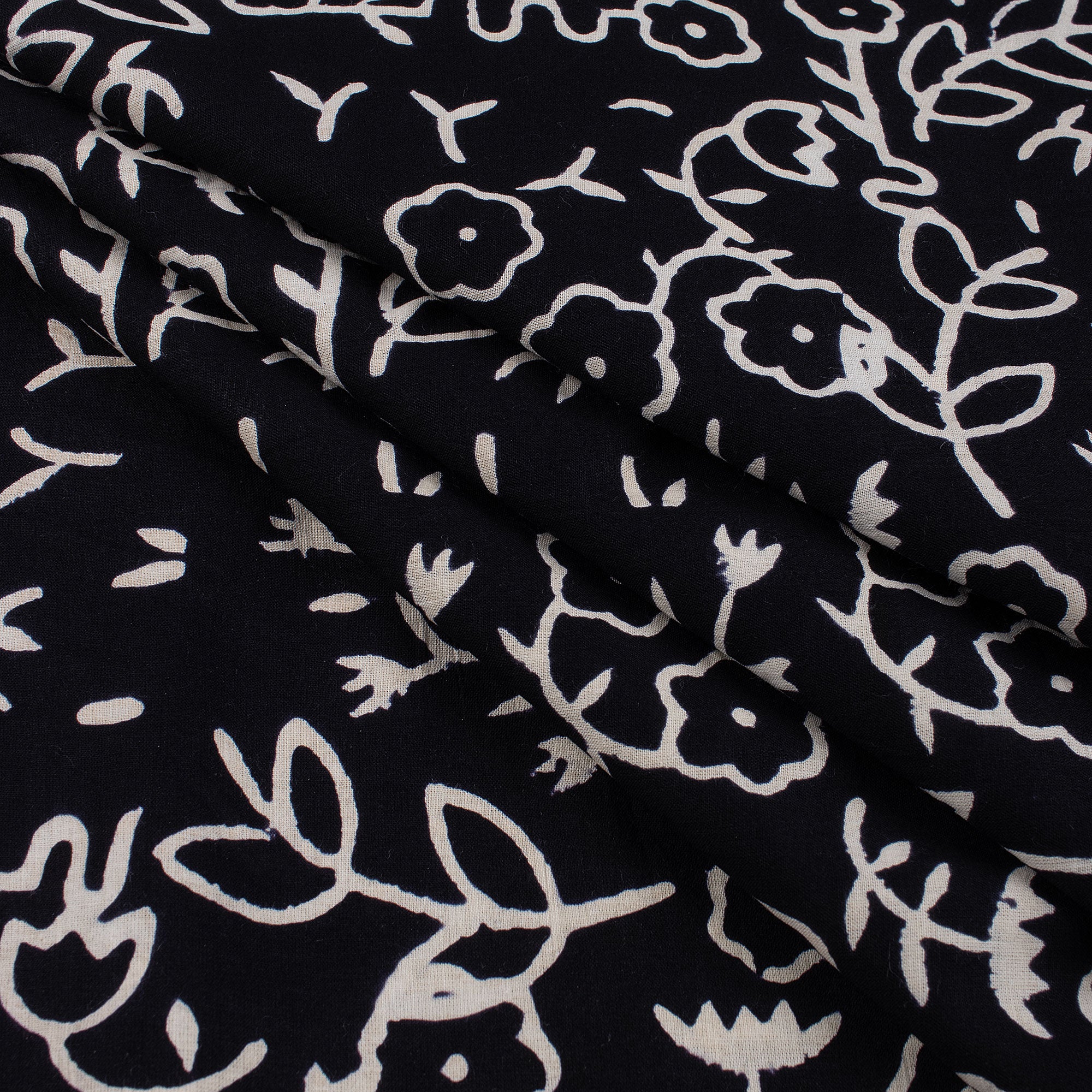 Hand Block Monochrome Print Fabric