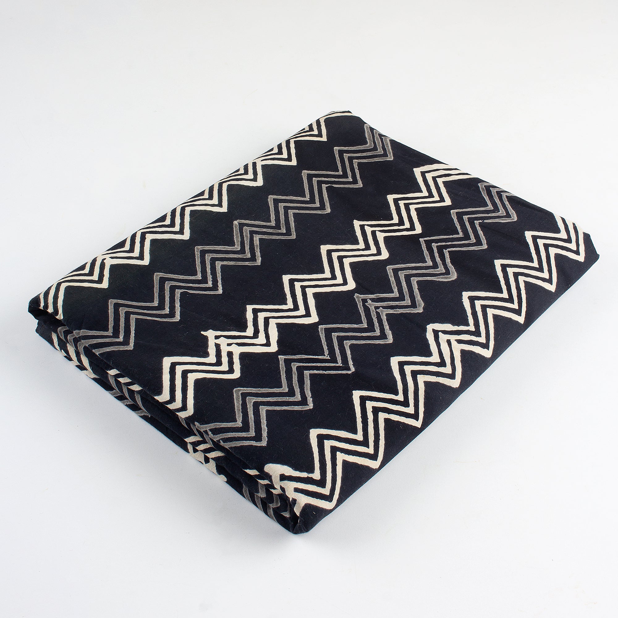 Hand Block Organic Monochrome Cotton Fabric