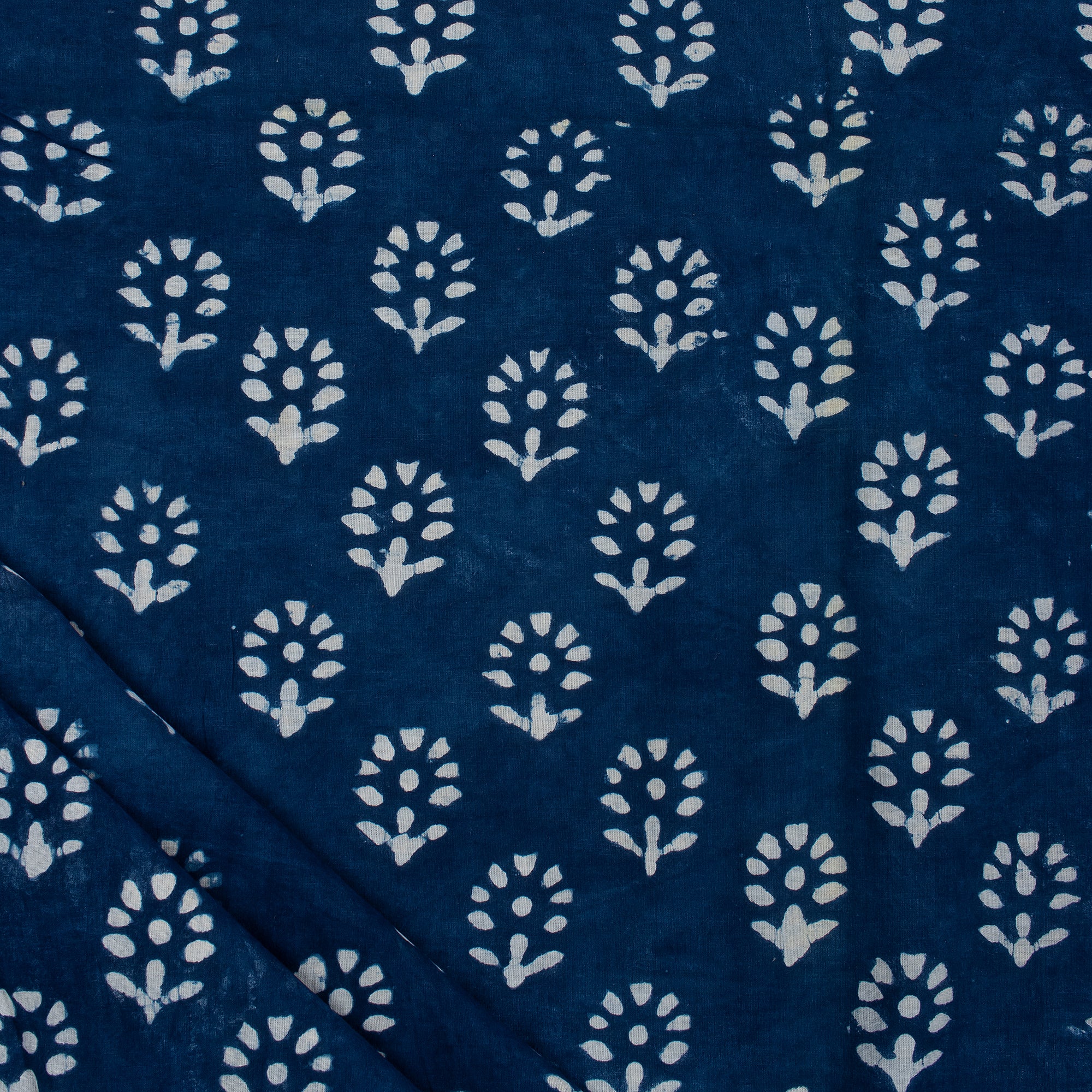 Hand Block Print Indigo Blue Material