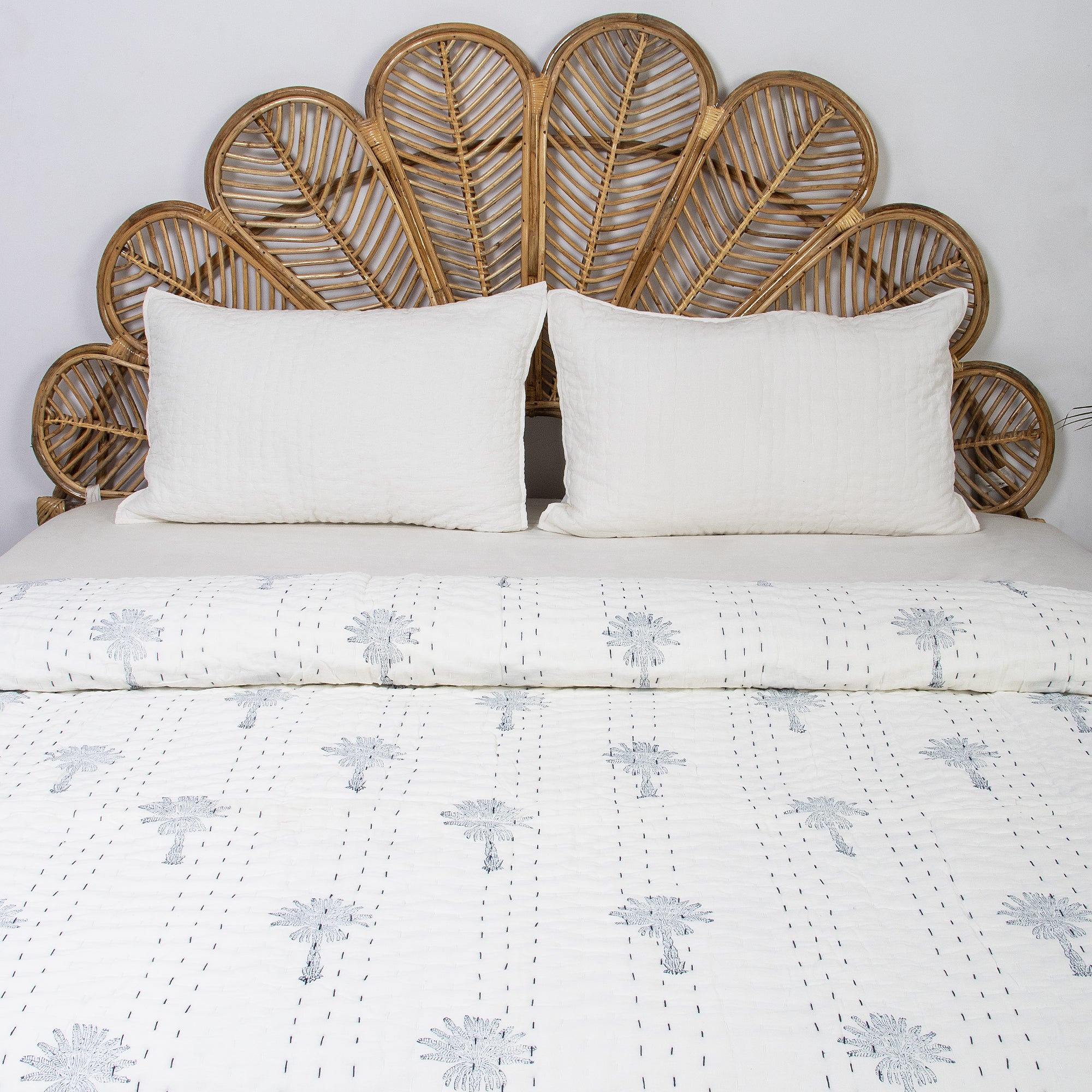 Hand Block Print Reversible Kantha Quilt Blanket
