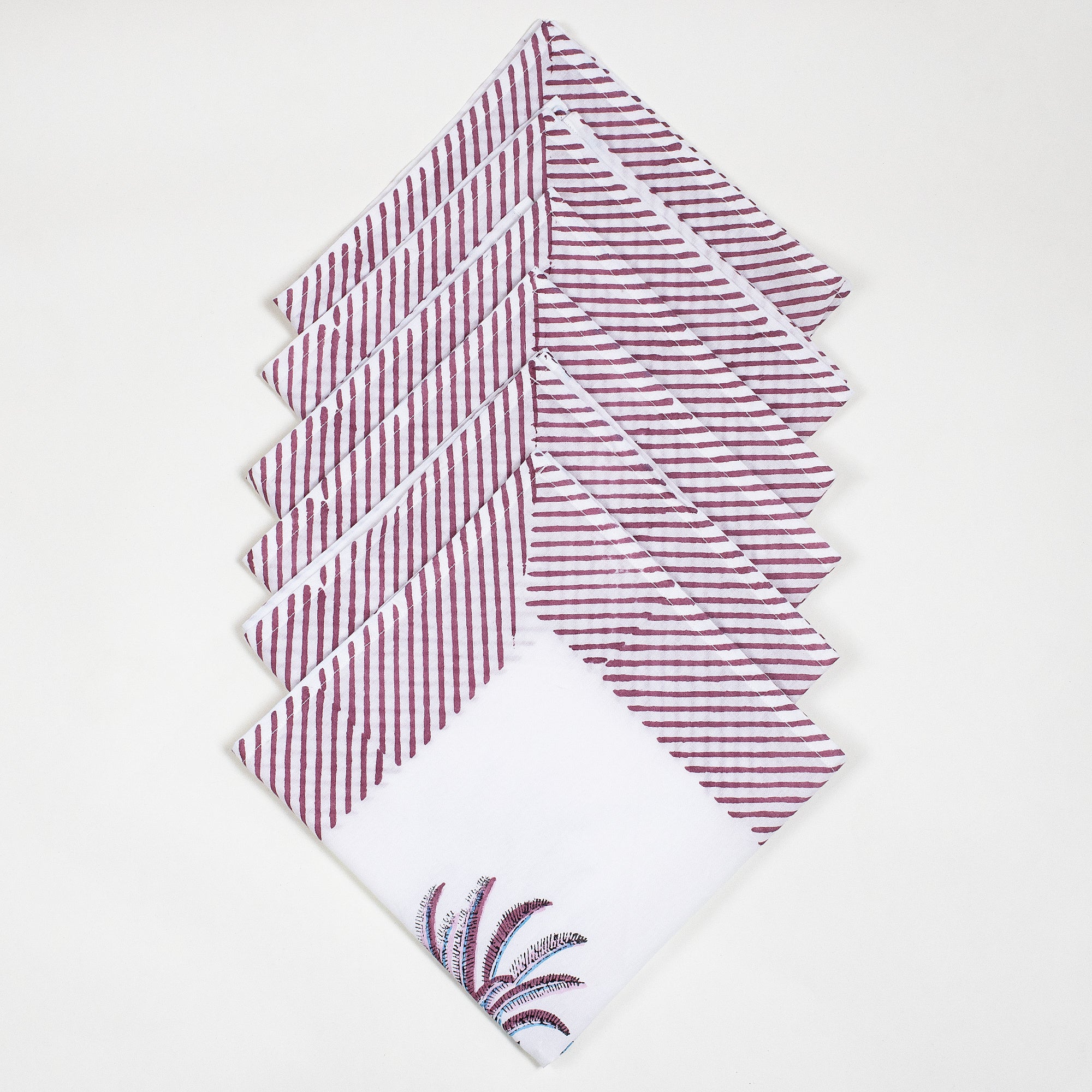 Hand Block Printed Border Dinner Napkin For Party
