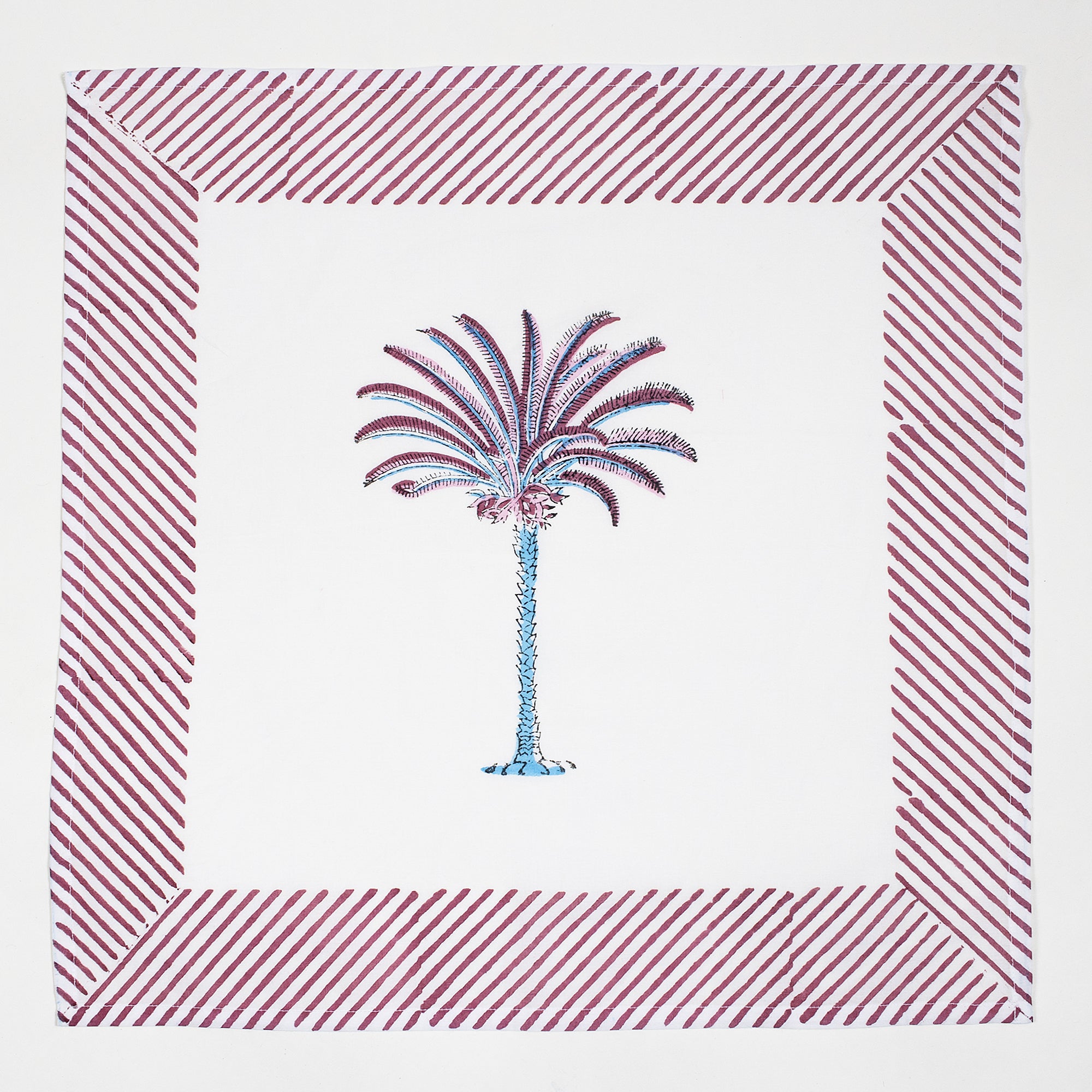 Hand Block Printed Border Dinner Napkin For Party