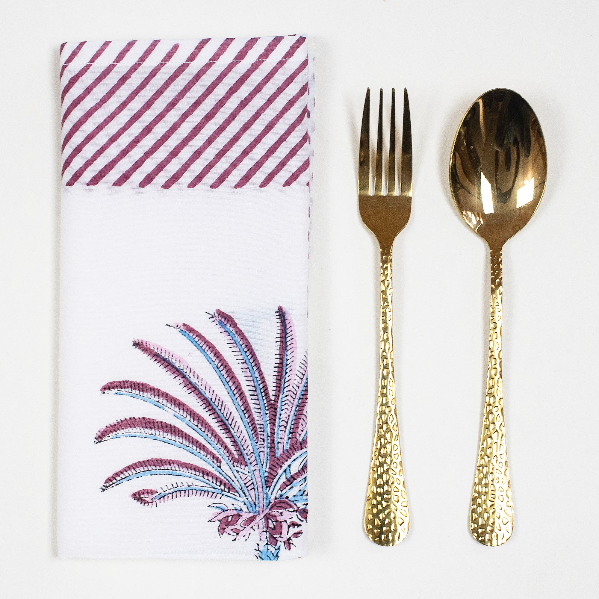 Hand Block Printed Border Dinner Napkin For Party