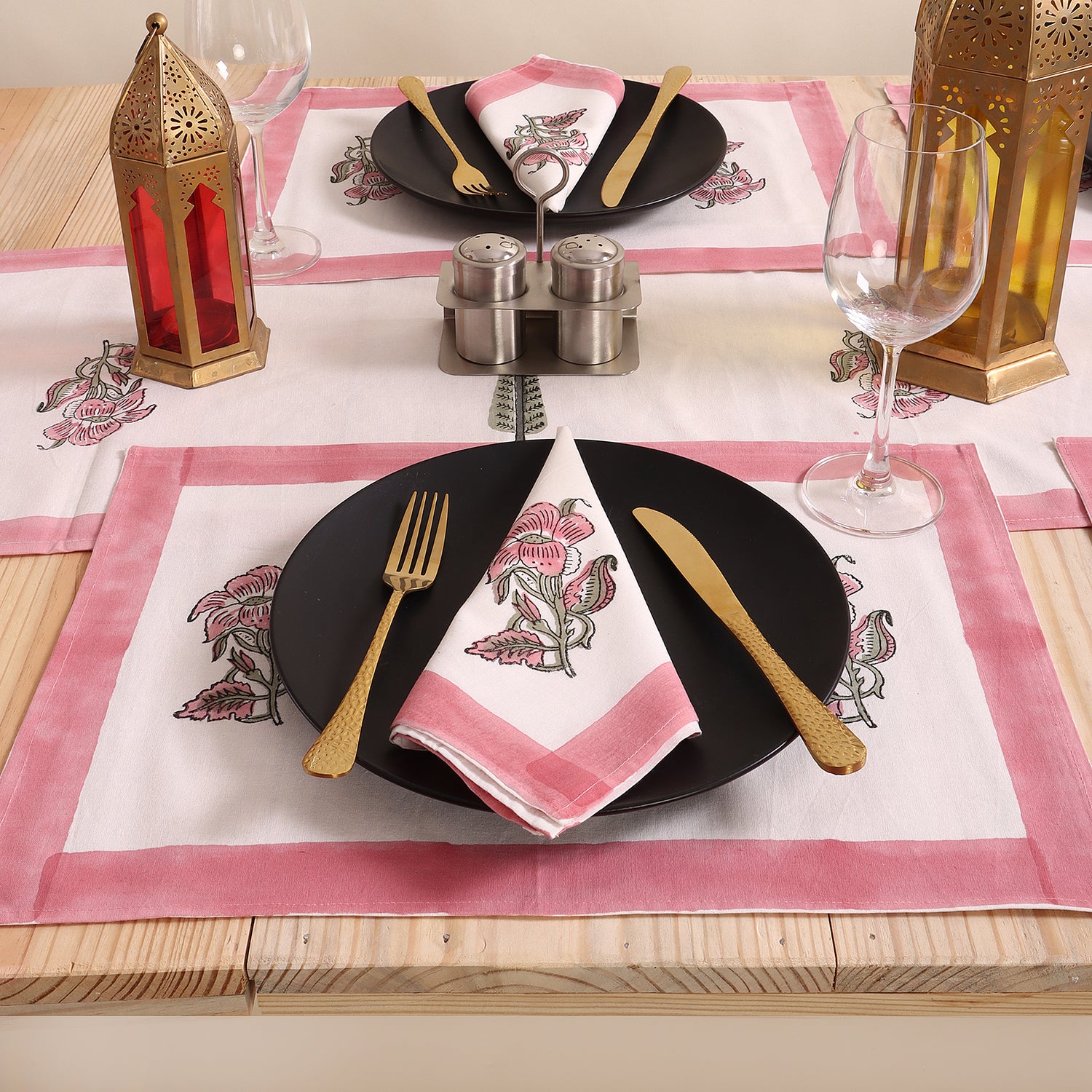 Hand Block Printed Cotton Dining Table Runner For Christmas