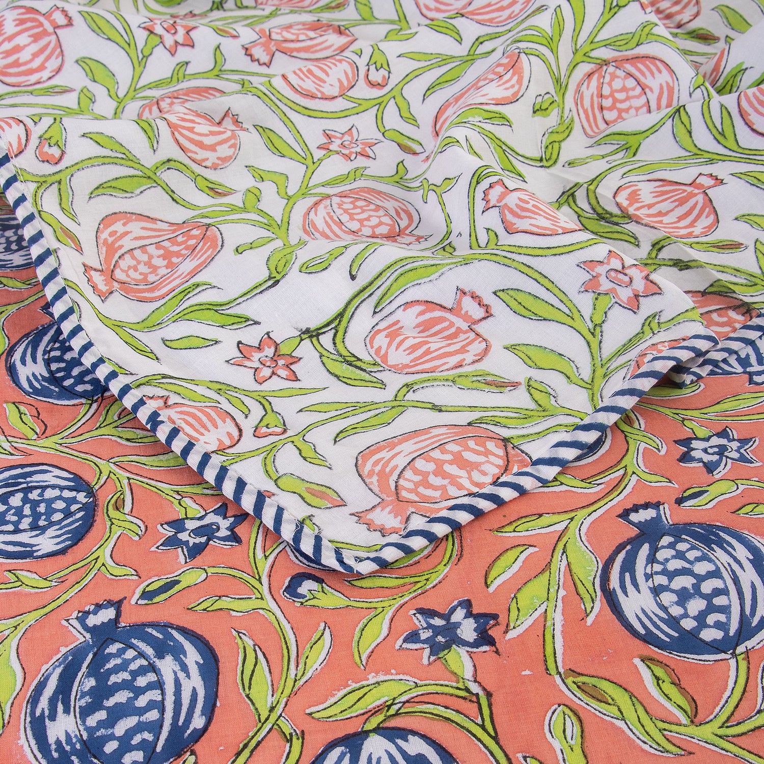 Hand Block Printed Cotton Dohar Quilt Blanket