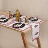 Hand Block Printed Cotton Halloween Table Runner