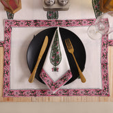 Hand Block Printed Cotton Halloween Table Runner