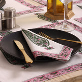 Hand Block Printed Cotton Halloween Table Runner