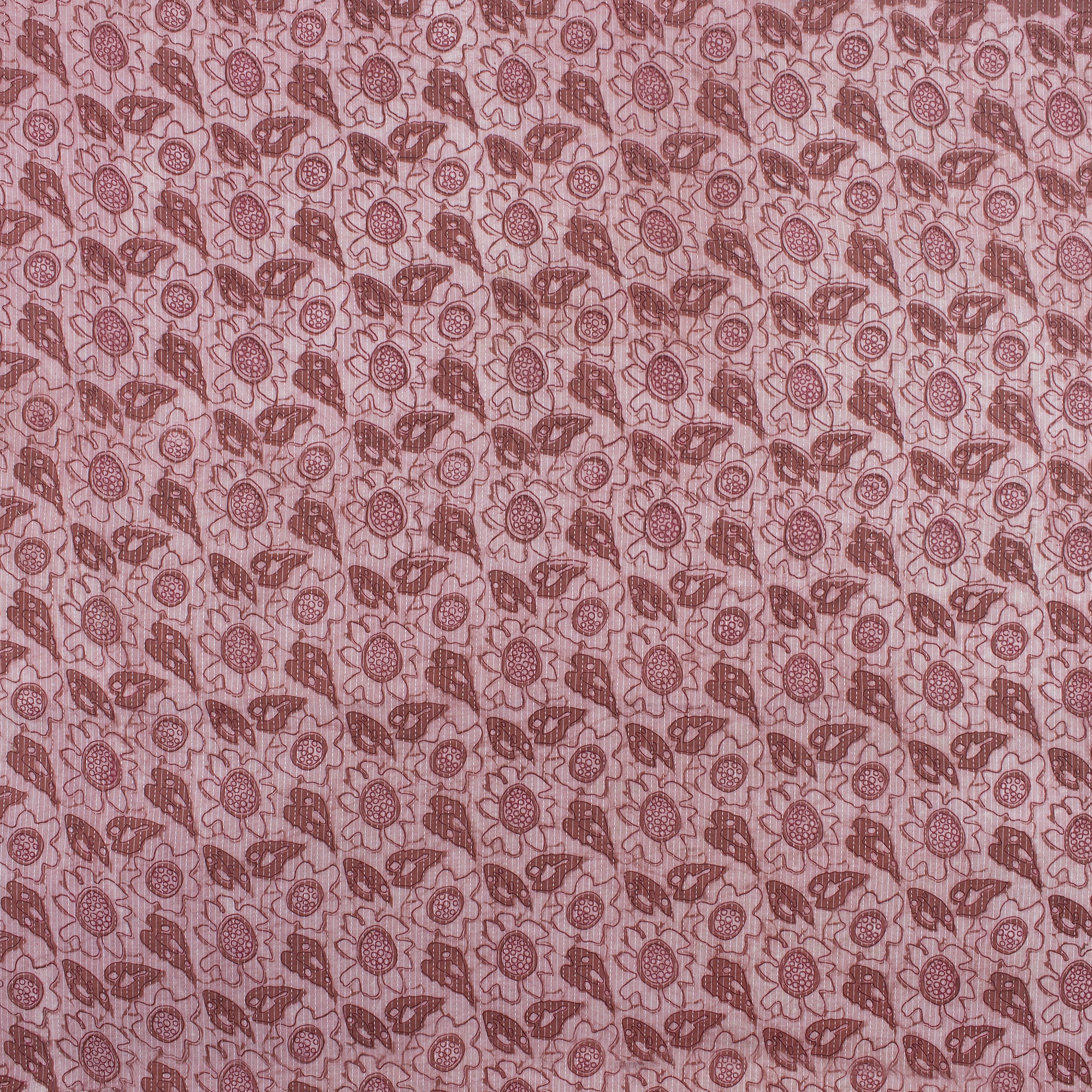Hand Block Printed Cotton Kantha Fabric