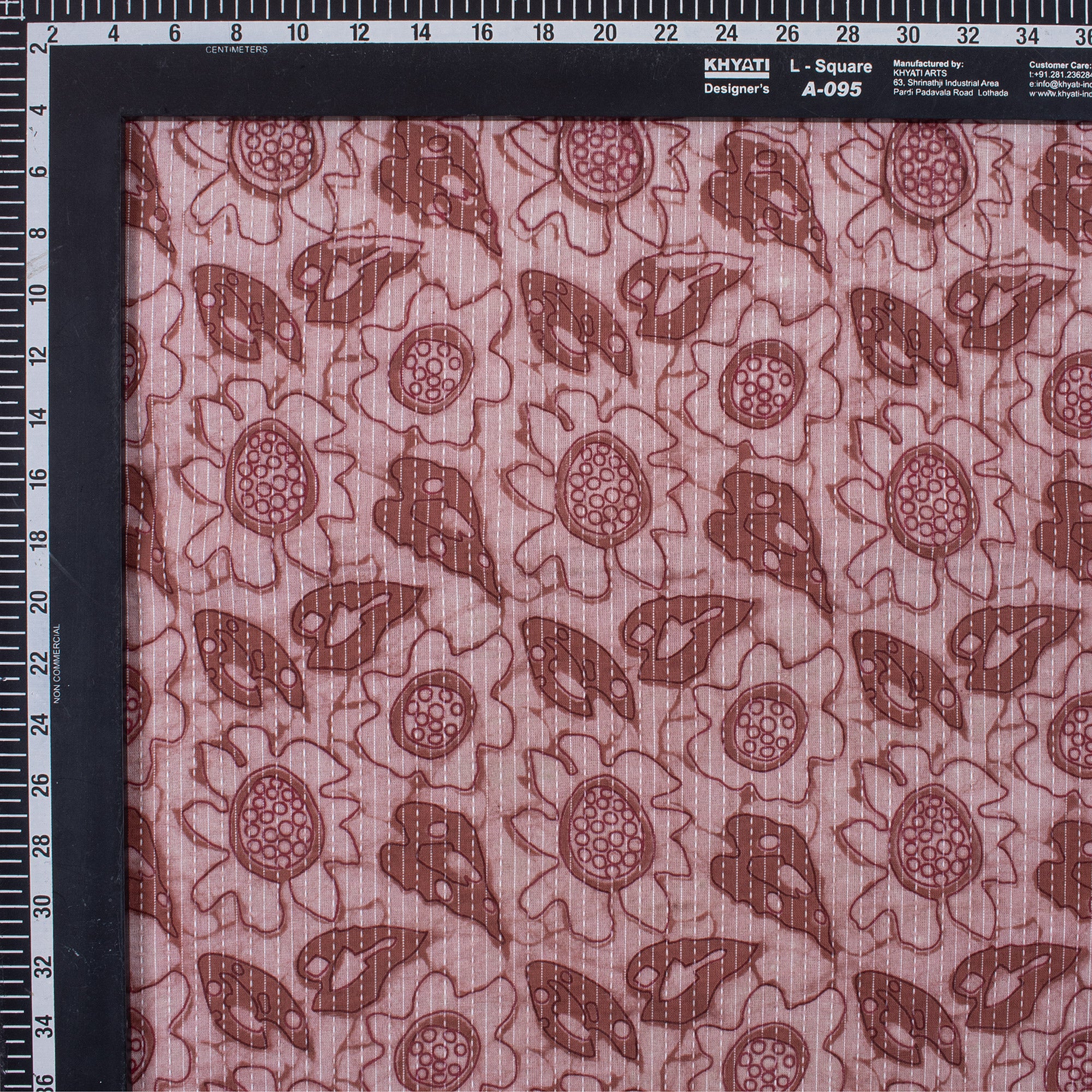 Hand Block Printed Cotton Kantha Fabric