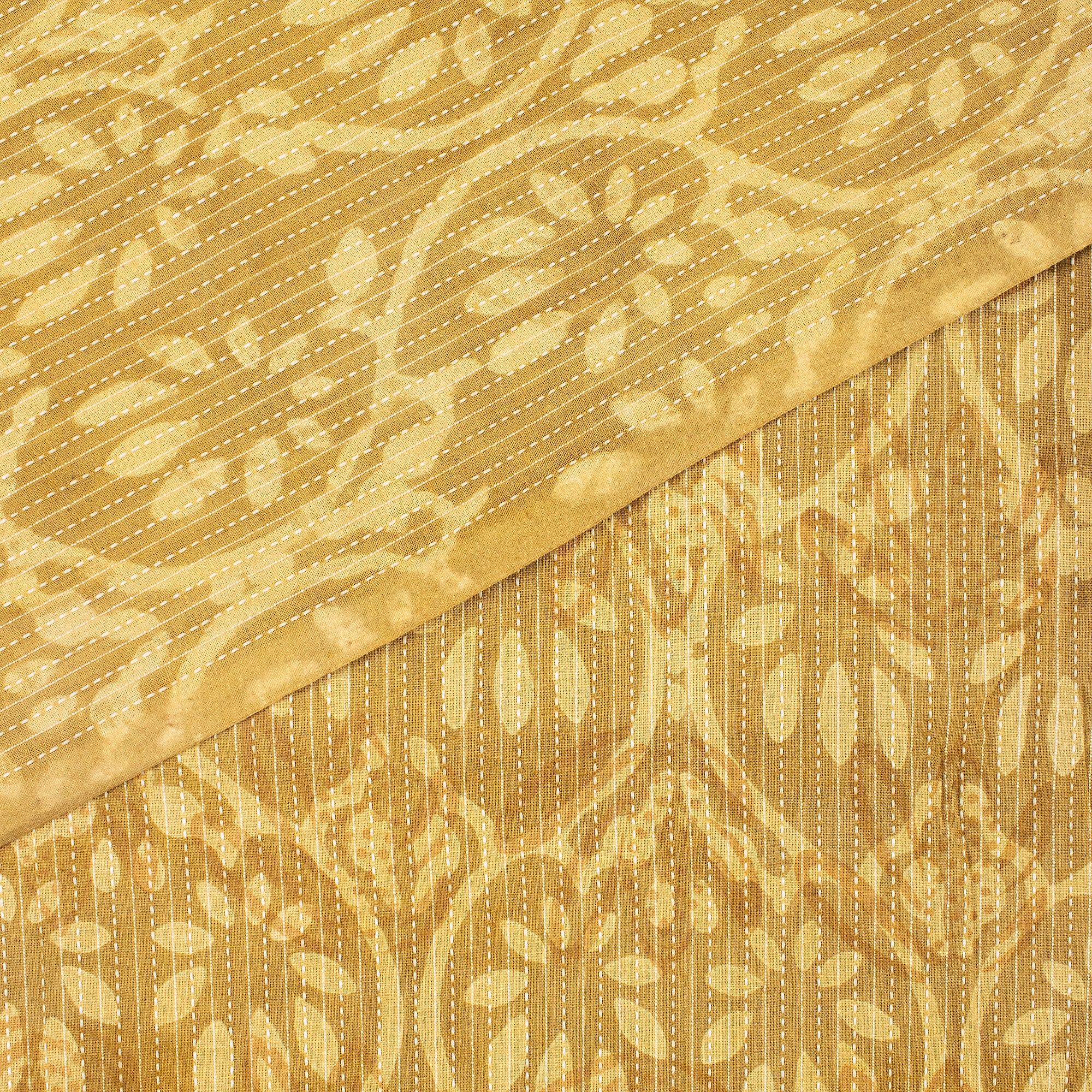 Hand Block Printed Dabu Kantha Fabric for Home Decor