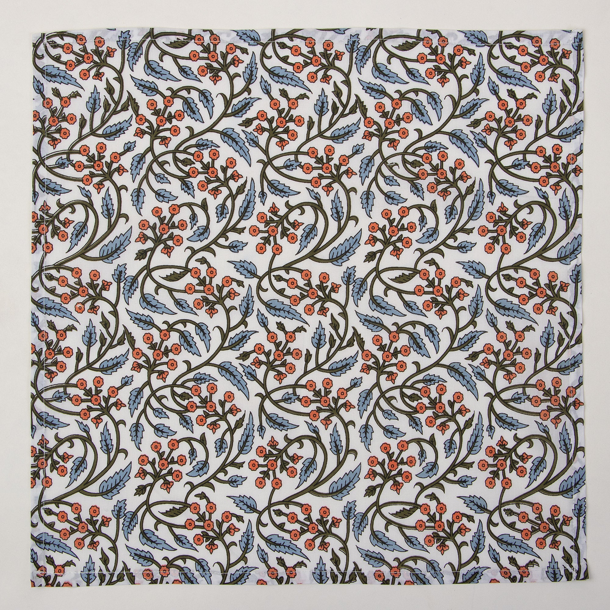 Hand Block Printed Pure Cotton Floral Handmade Napkins