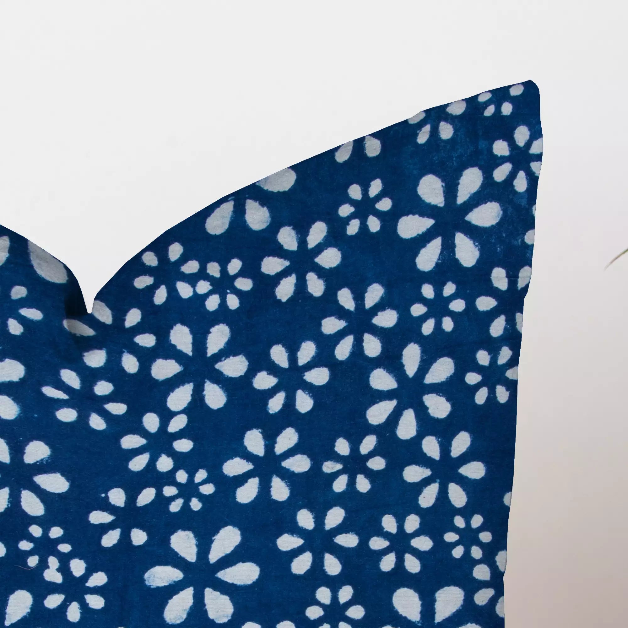 Hand Block Printed Pure Cotton Indigo Cushion Cover