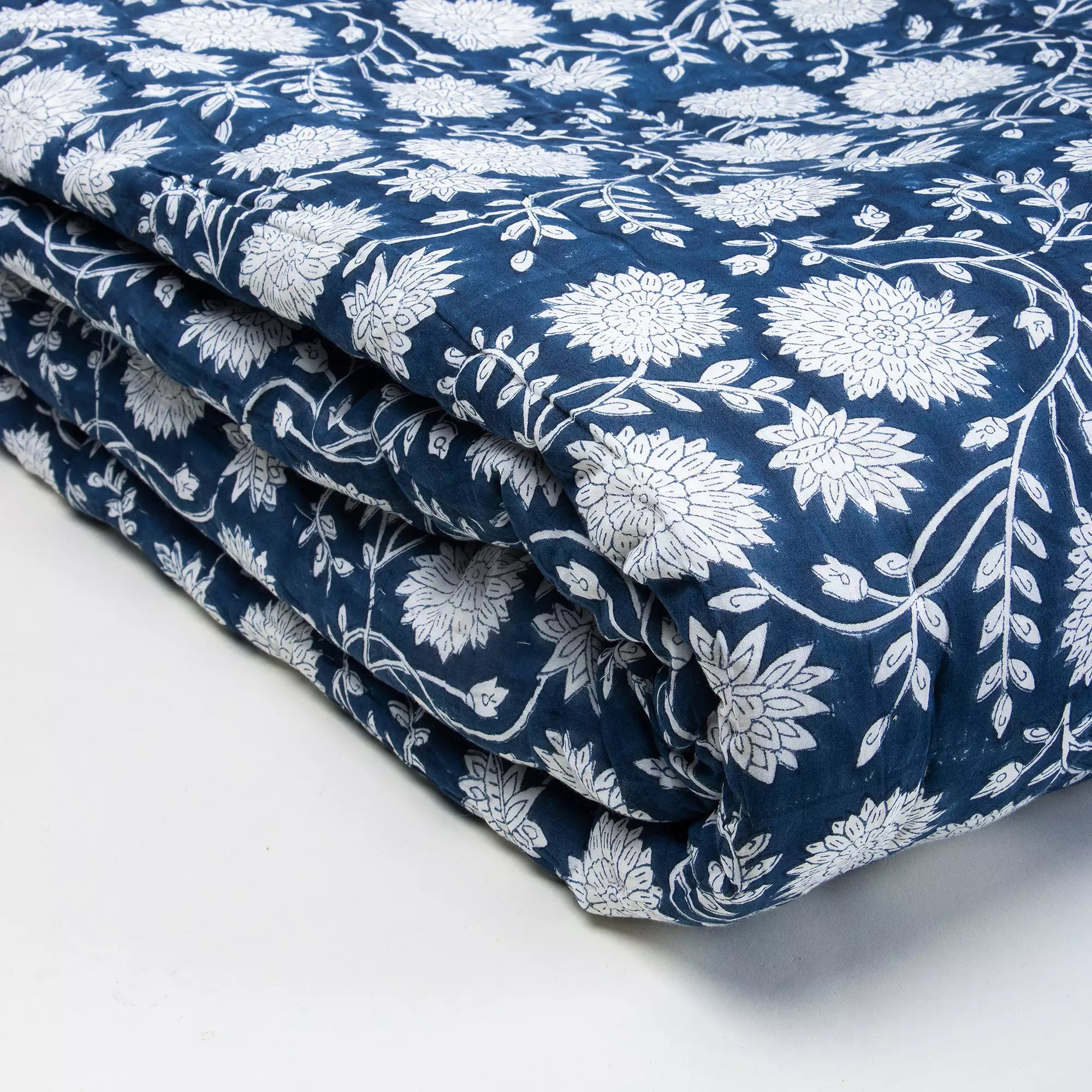 Hand Block Printed Reversible Jaipuri Quilts for Winter