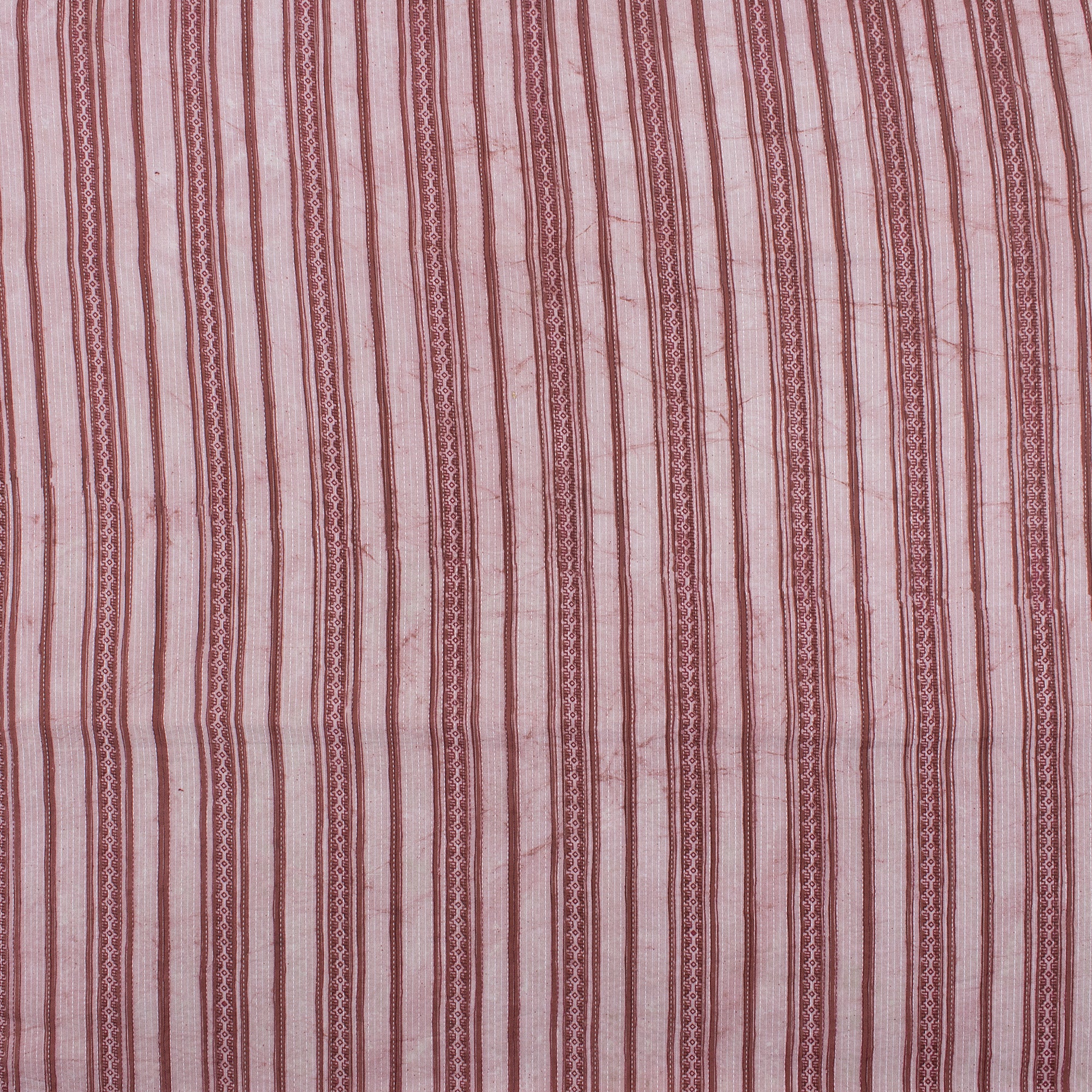 Hand Block Striped Printed Vintage Kantha Fabric