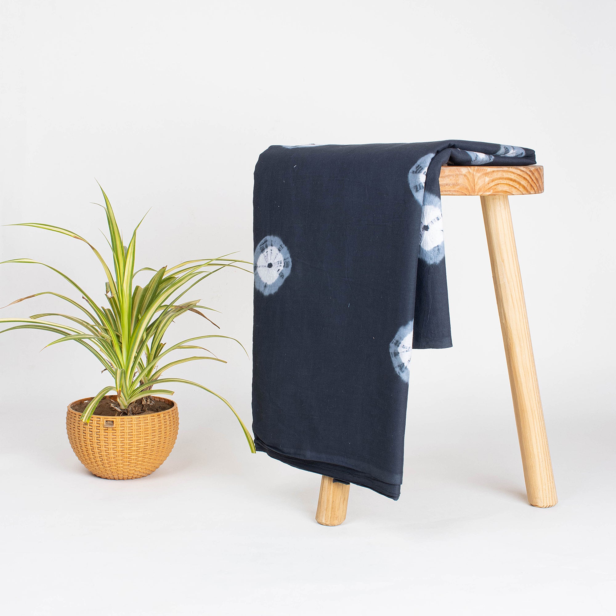 Hand Dye Cotton Polka Dots Tie Dye Shibori Fabric