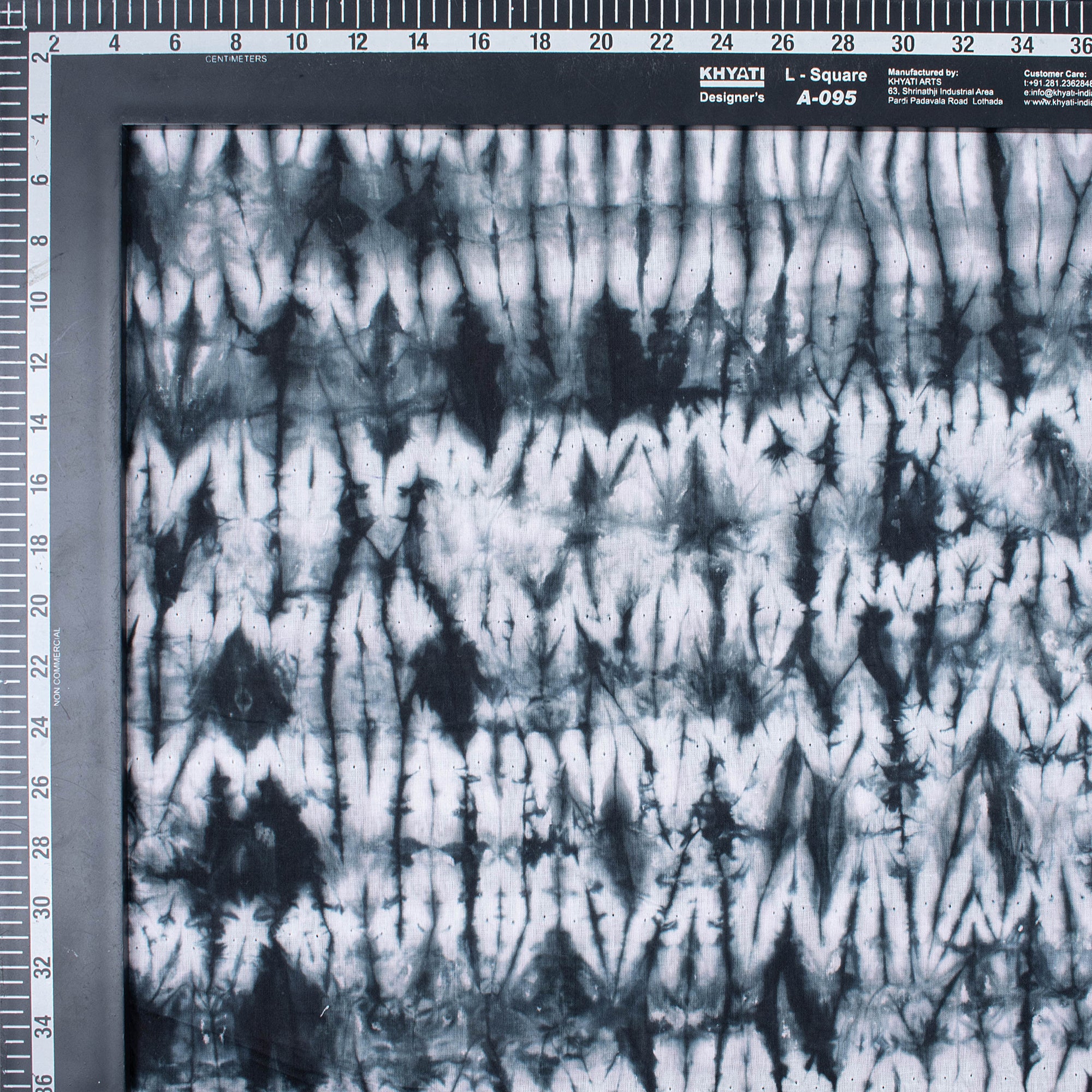 Hand Dyed Black Tie Dye Cotton Fabric