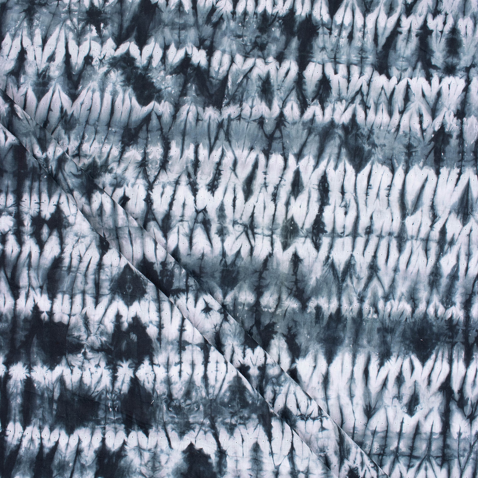 Hand Dyed Black Tie Dye Cotton Fabric