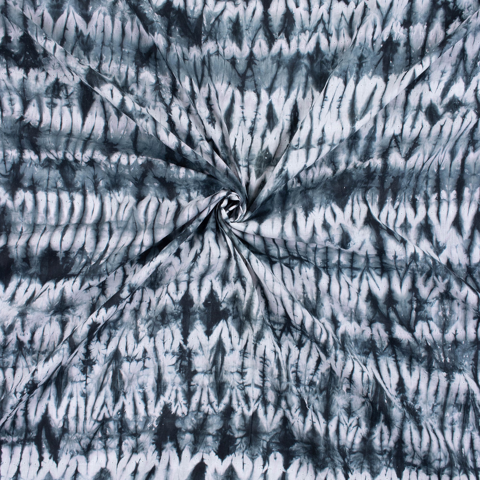 Hand Dyed Black Tie Dye Cotton Fabric