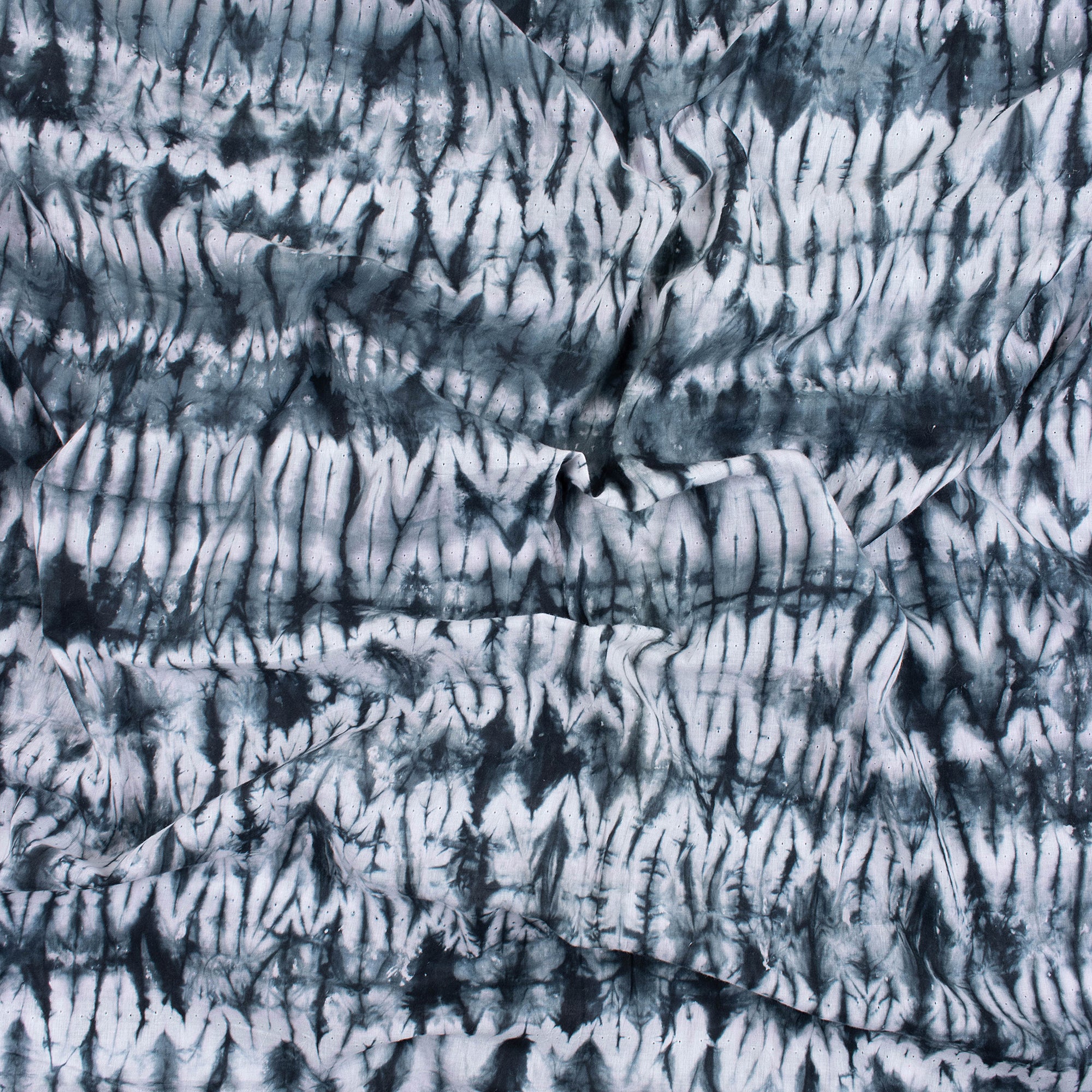 Hand Dyed Black Tie Dye Cotton Fabric