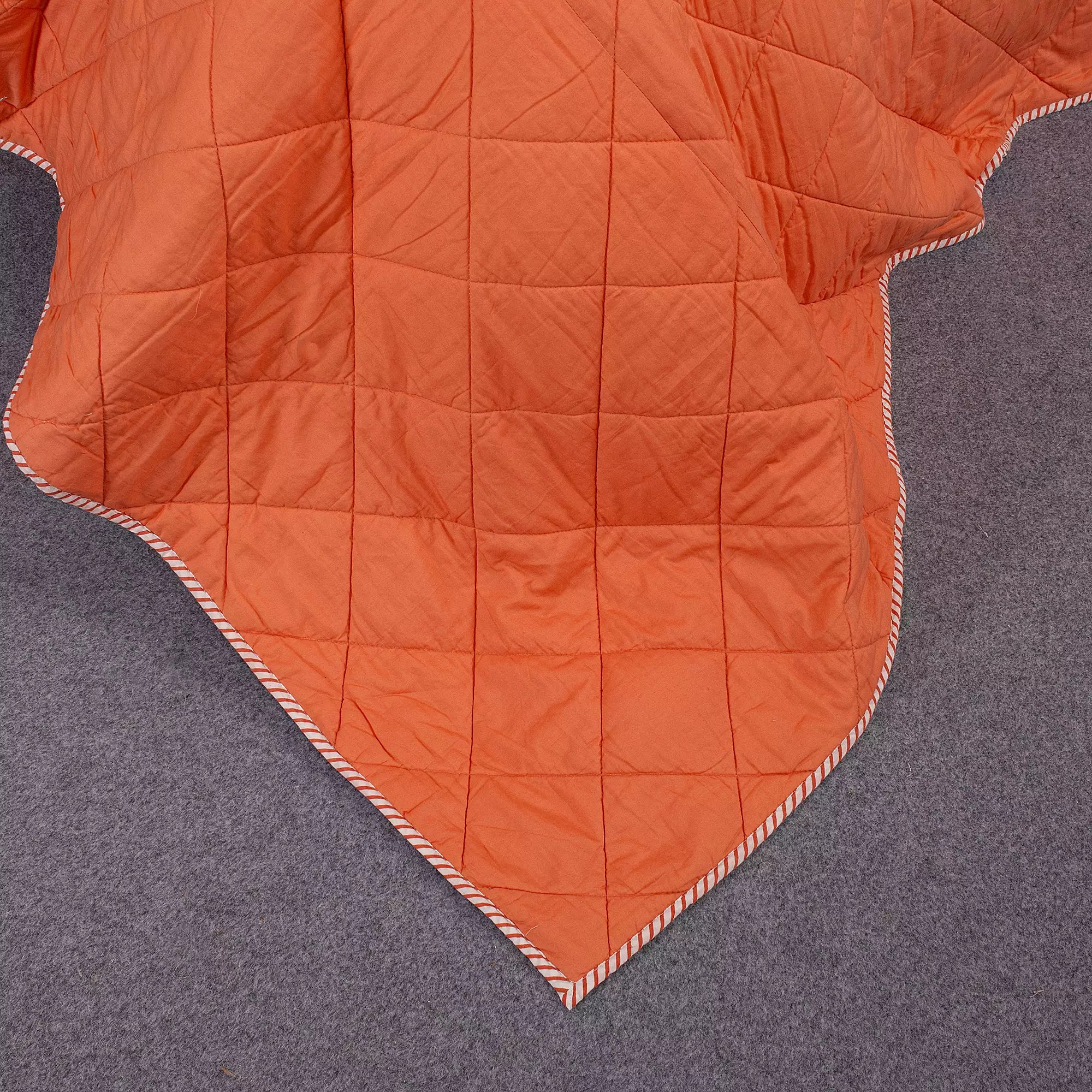 Hand Dyed Solid Orange Cotton Reversible Machie AC Quilt