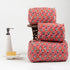 Handmade Block Print Red Floral Toiletry Travel Bag