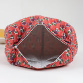 Handmade Block Print Red Floral Toiletry Travel Bag