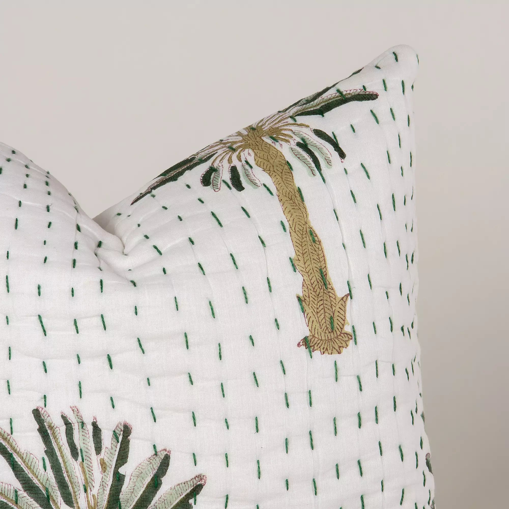 Handmade Block Printed Kantha Cushion Covers For Couch