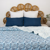 Handmade Blue Floral Dohar AC Blankets