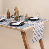 Handmade Blue Table Runner for Farmhouse